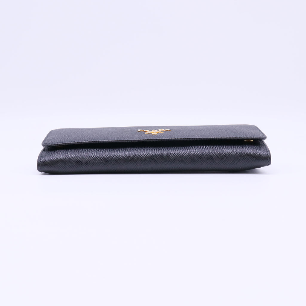 Prada Saffiano Leather Continental Flap Wallet W21983