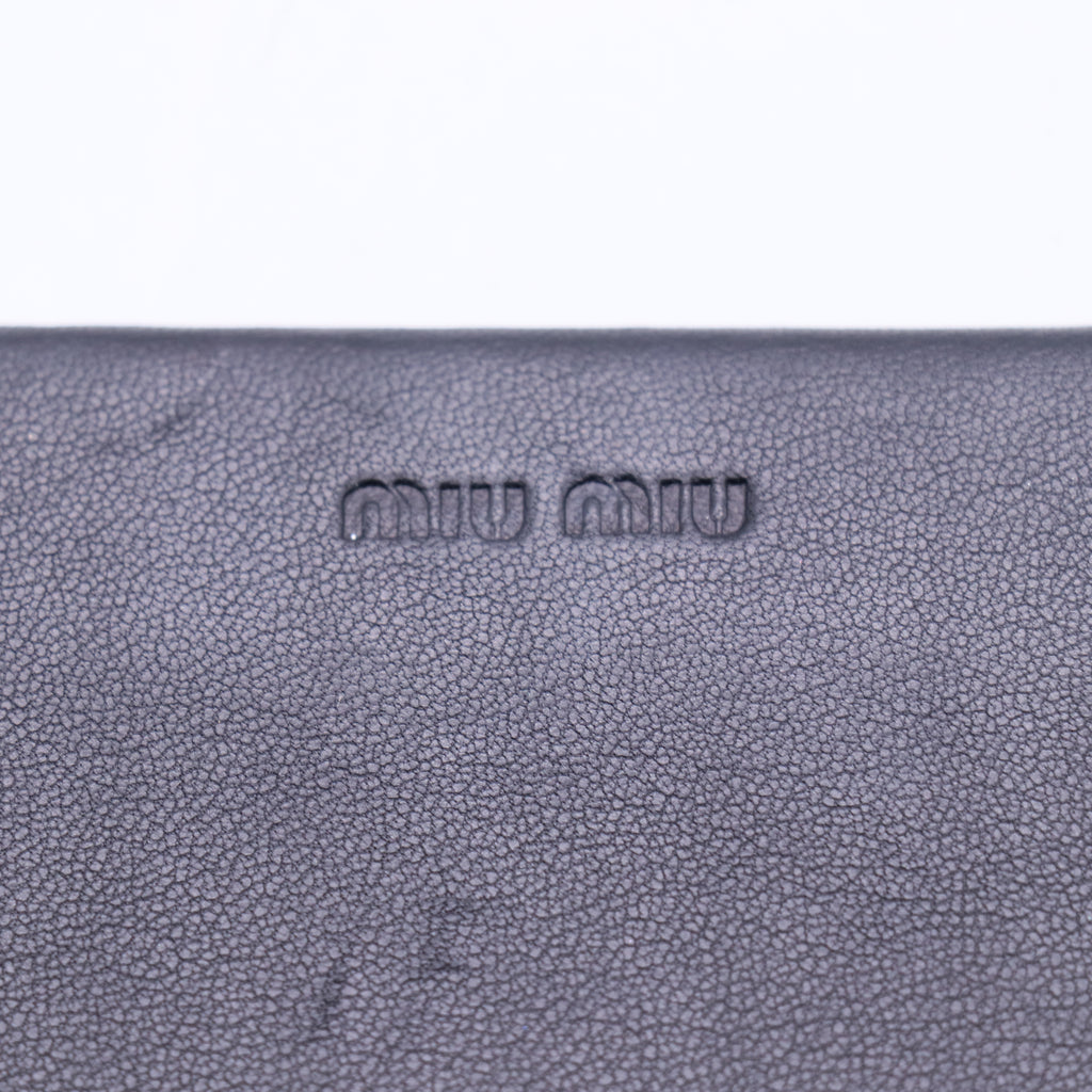 Miu Miu Black Matelasse Leather Flap Clutch/Wallet  twins W20911
