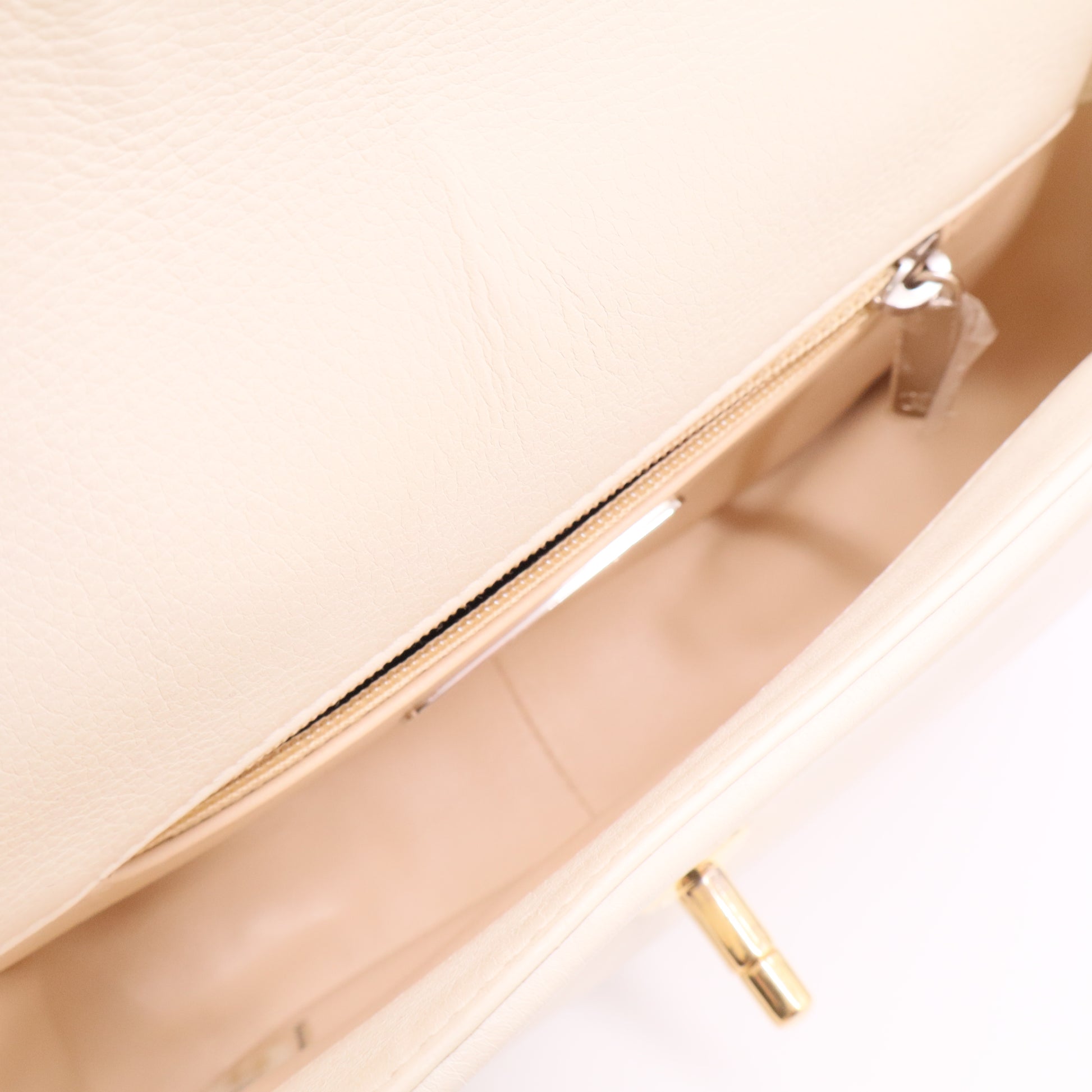 Chanel Small Classic Flap Bag White Quilted Lambskin Mixed Metal Chain Twins