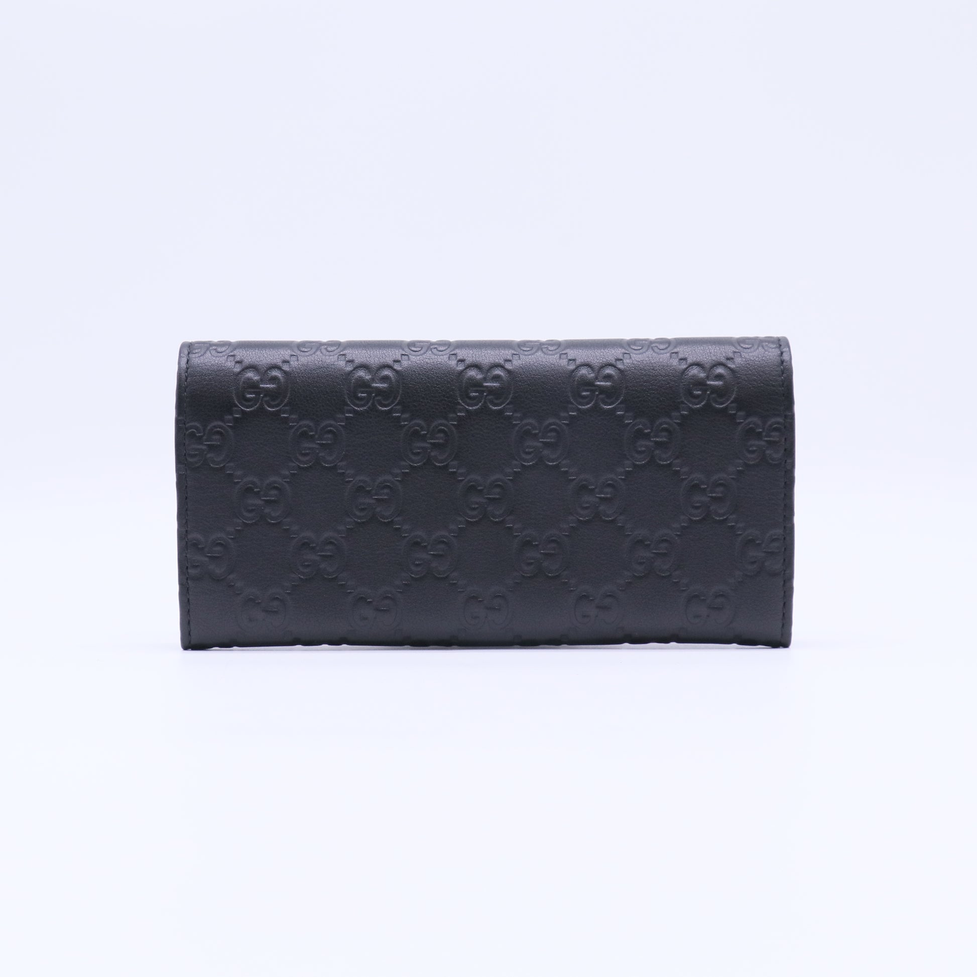 Gucci Guccissima Leather Long Wallet Black W21808