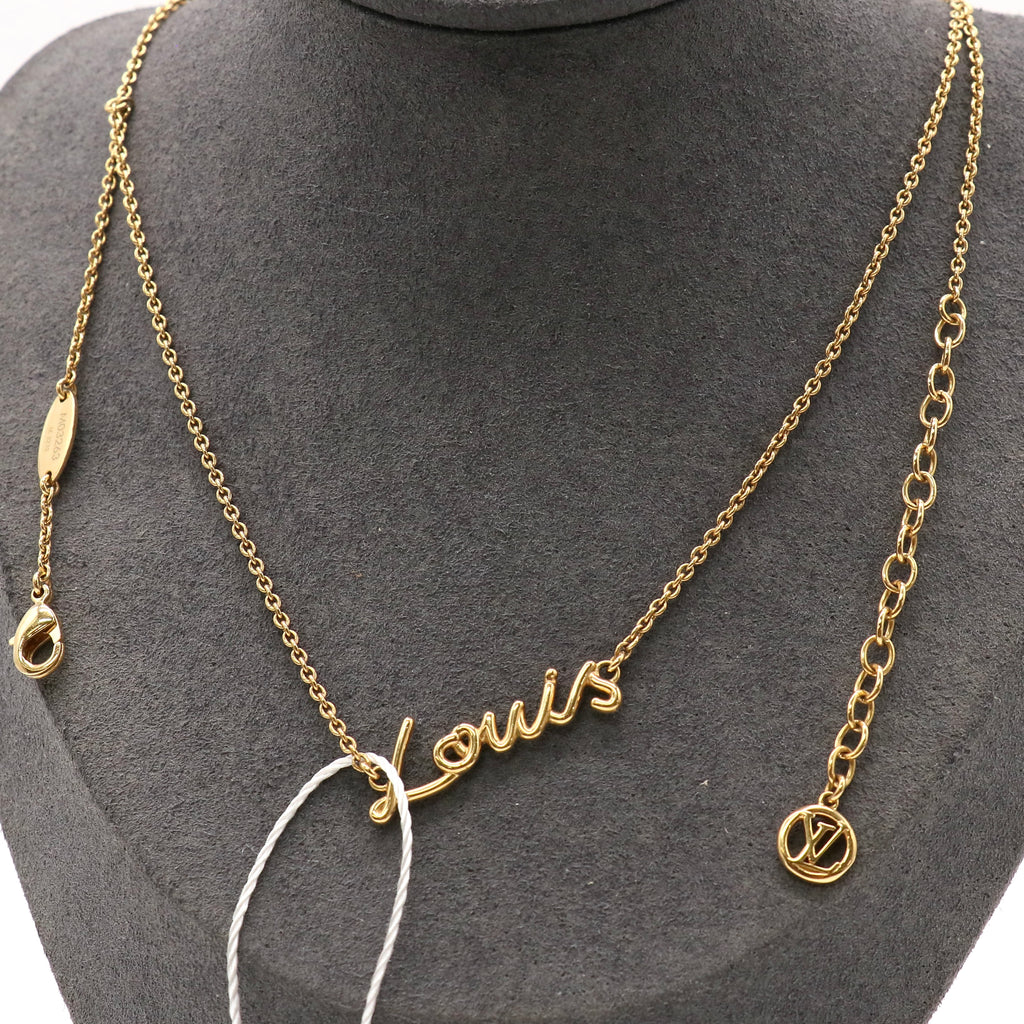 Louis Vuitton LV Script Necklace twins LDZ573