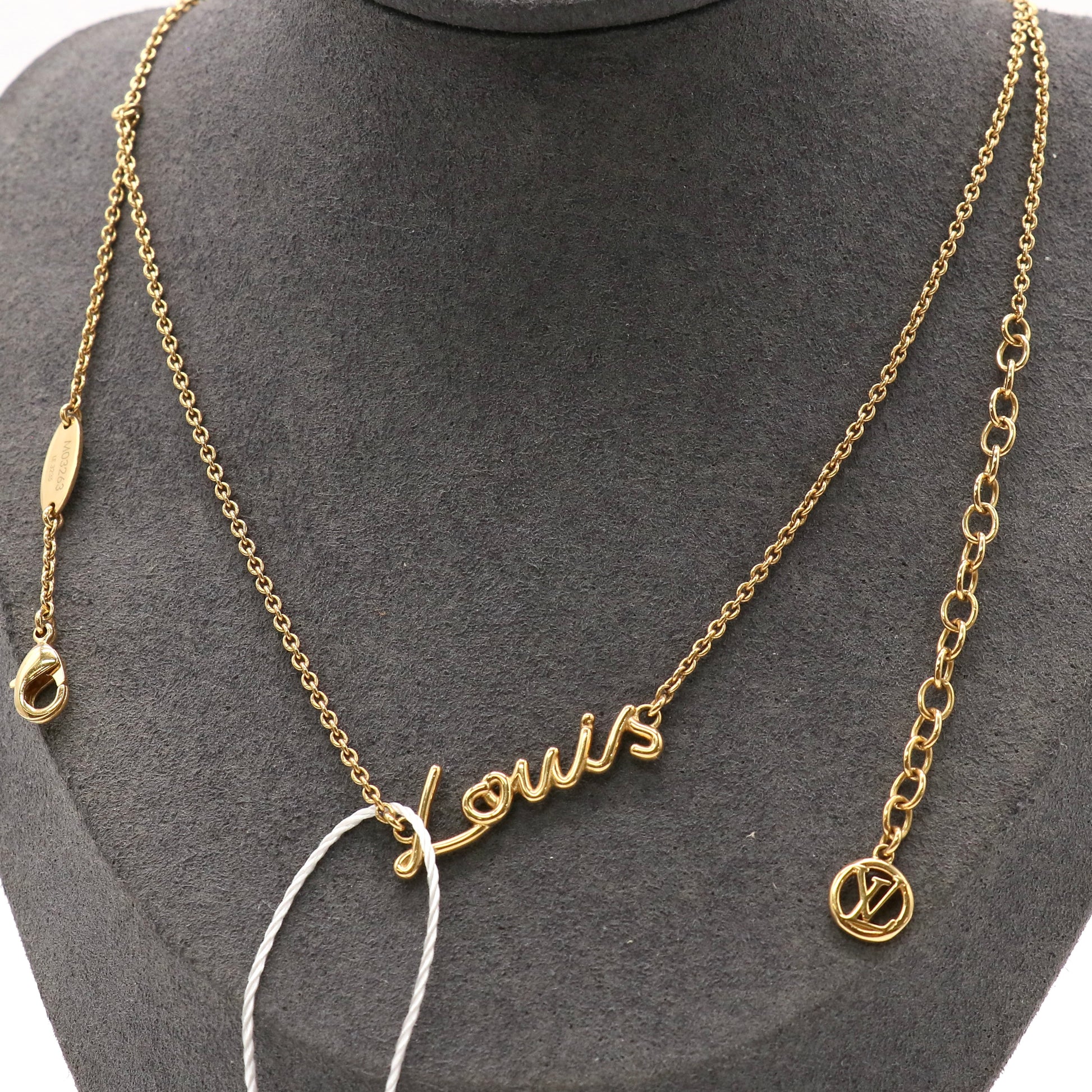 Louis Vuitton LV Script Necklace twins LDZ573