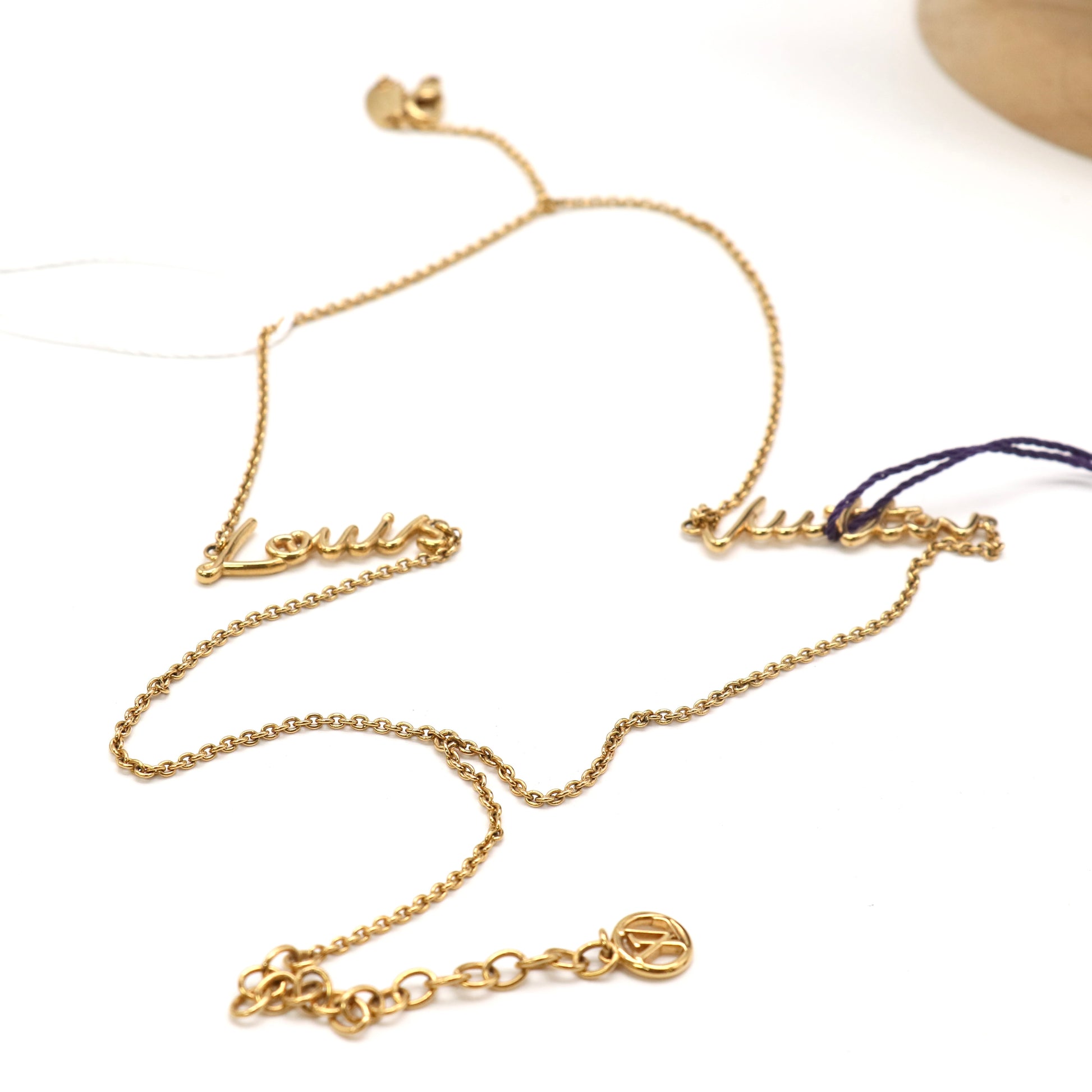 Louis Vuitton LV Script Necklace twins LDZ573