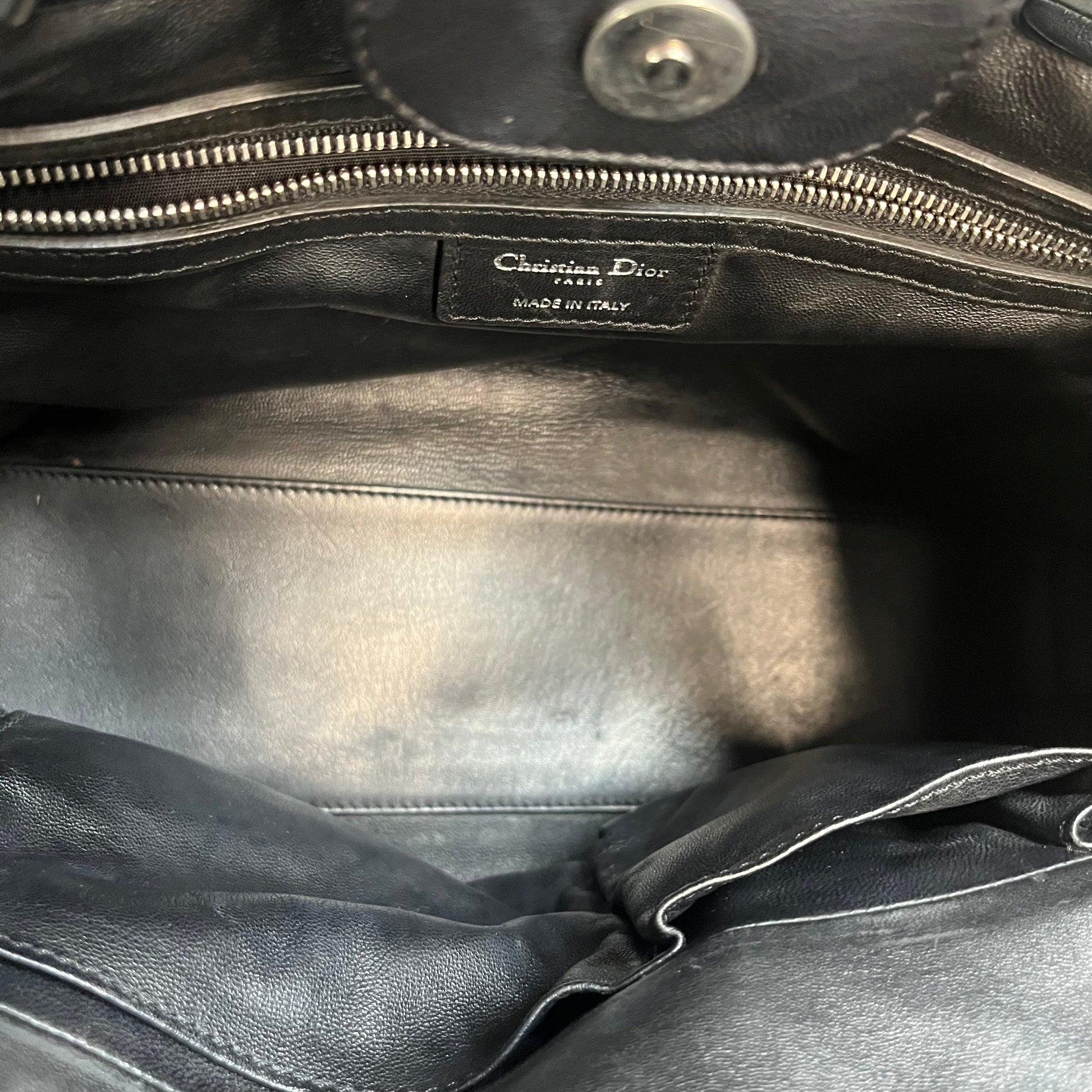 Black Cannage Leather So Dior Tote twins