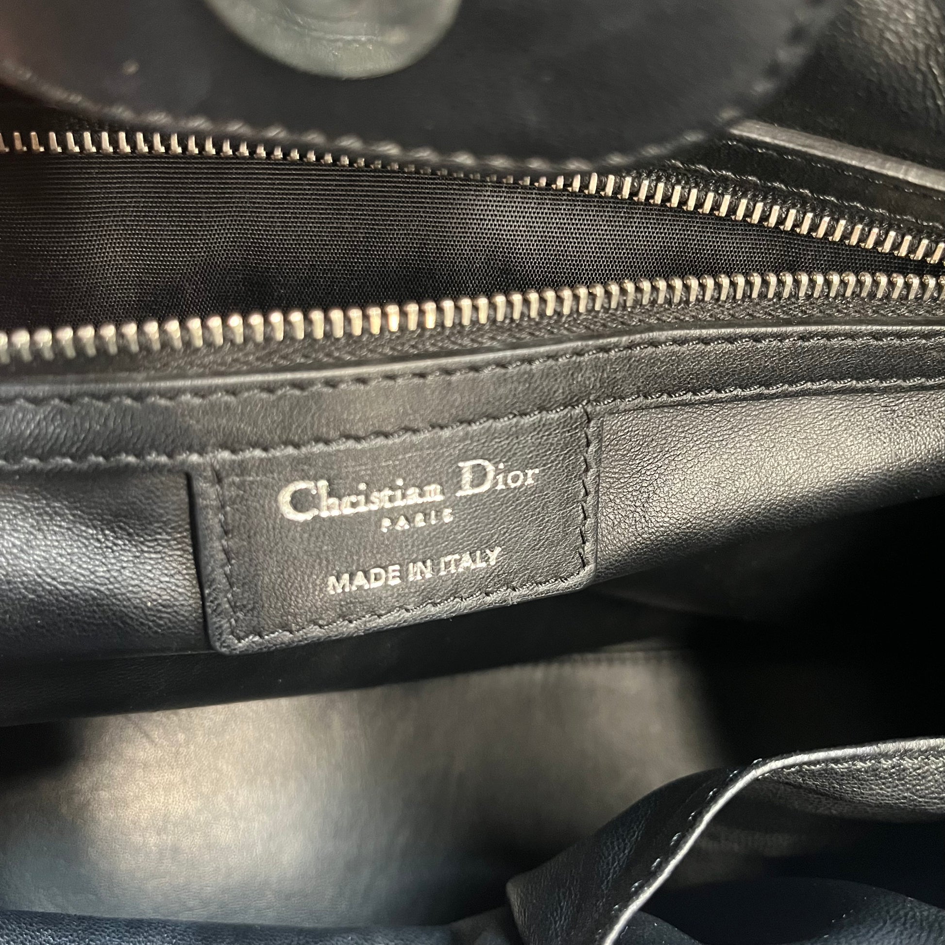 Black Cannage Leather So Dior Tote twins