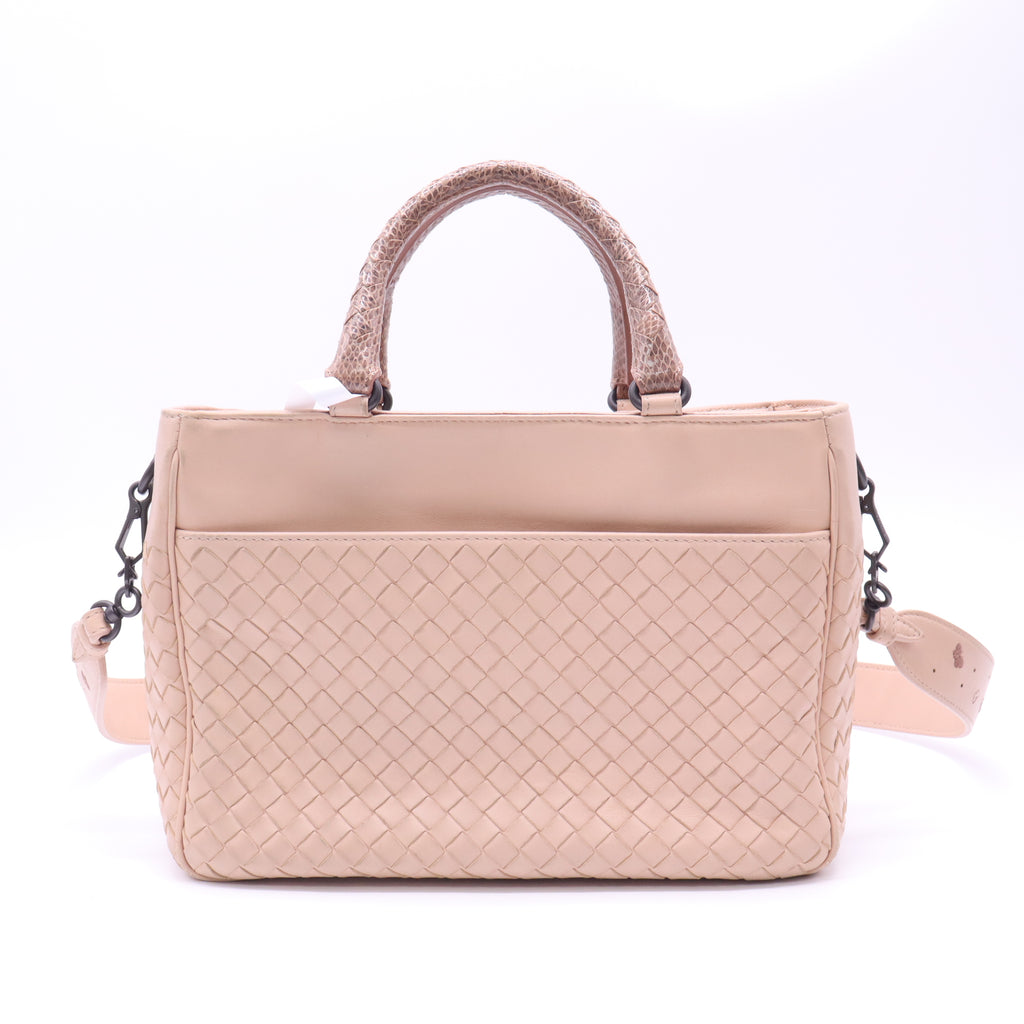 Bottega Veneta Intrecciato Lambskin Python 2WAY Handbag twins B23692