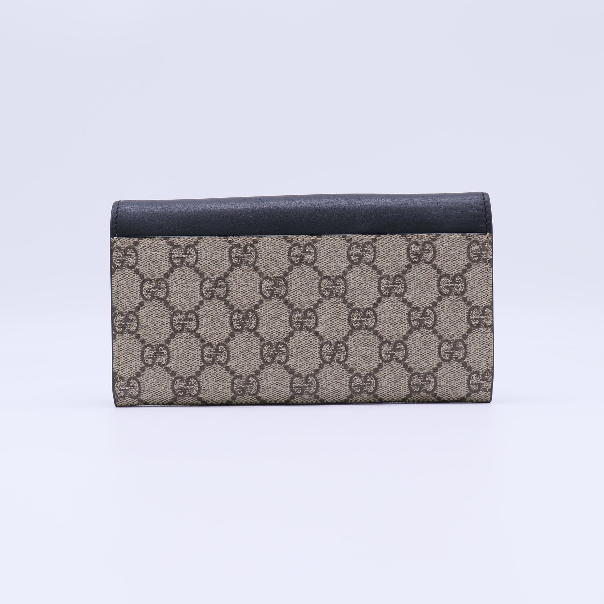 Gucci GG Supreme Pearl Studded Peony Continental Wallet W21813