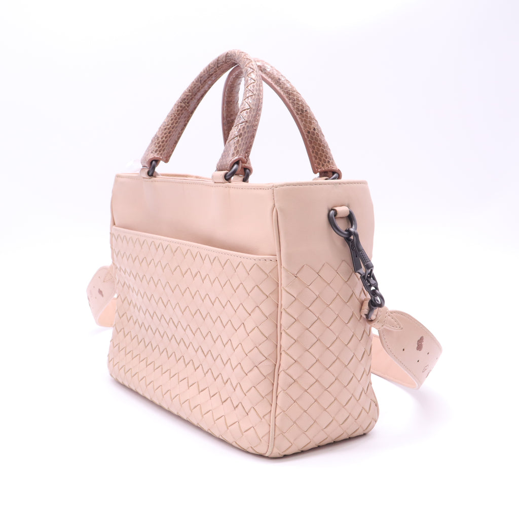 Bottega Veneta Intrecciato Lambskin Python 2WAY Handbag twins B23692