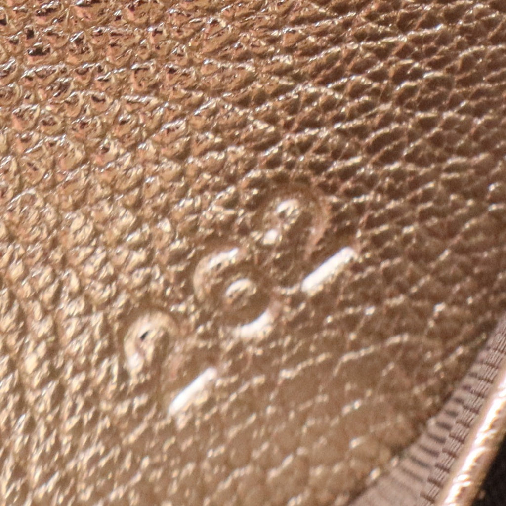 Miu Miu  Gold Metallic Leather Long Wallet Red Golden