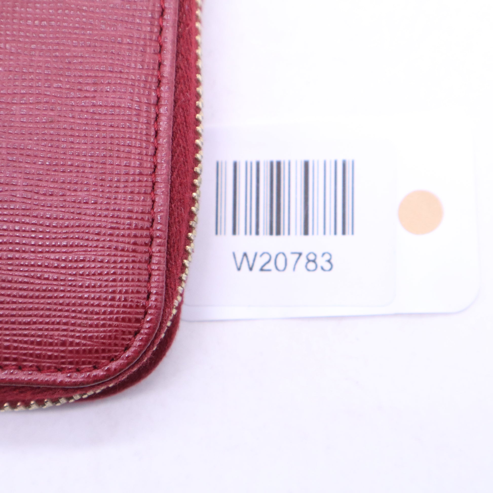 Fendi Red Leather Elite Zip Around Wallet W20783
