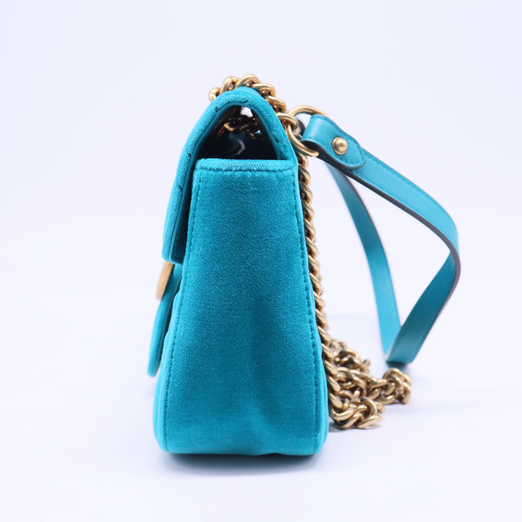 GG Marmont Flap Bag Matelasse Velvet Small B20575