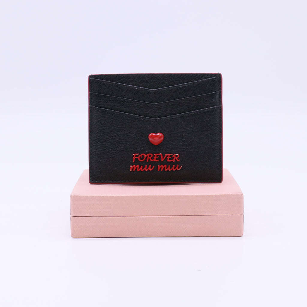 Miu Miu Madras Forever Leather Heart Card Holder W22015