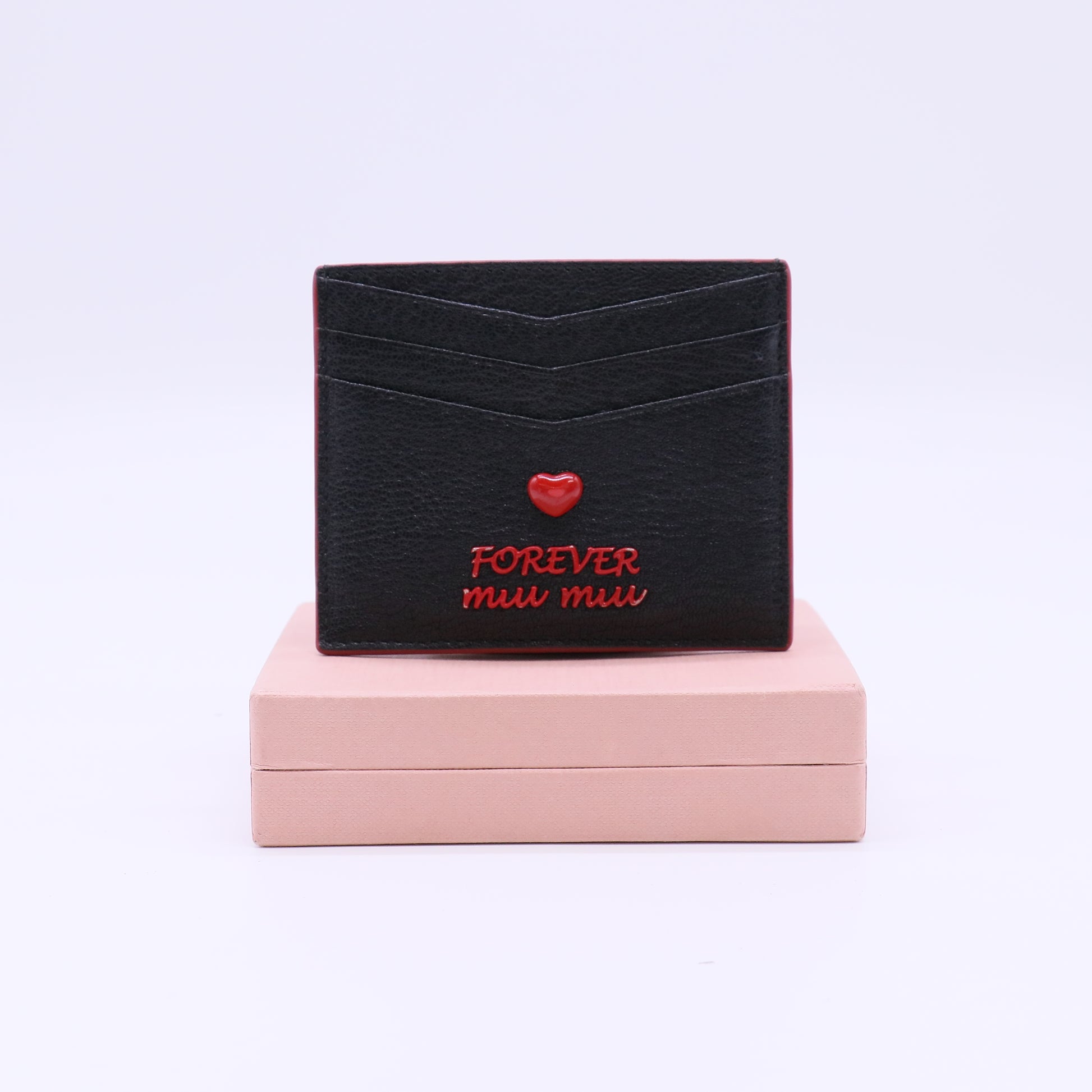 Miu Miu Madras Forever Leather Heart Card Holder W22015