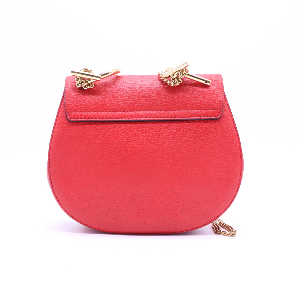 Grained Lambskin Medium Drew Shoulder Bag Plaid Red B20980