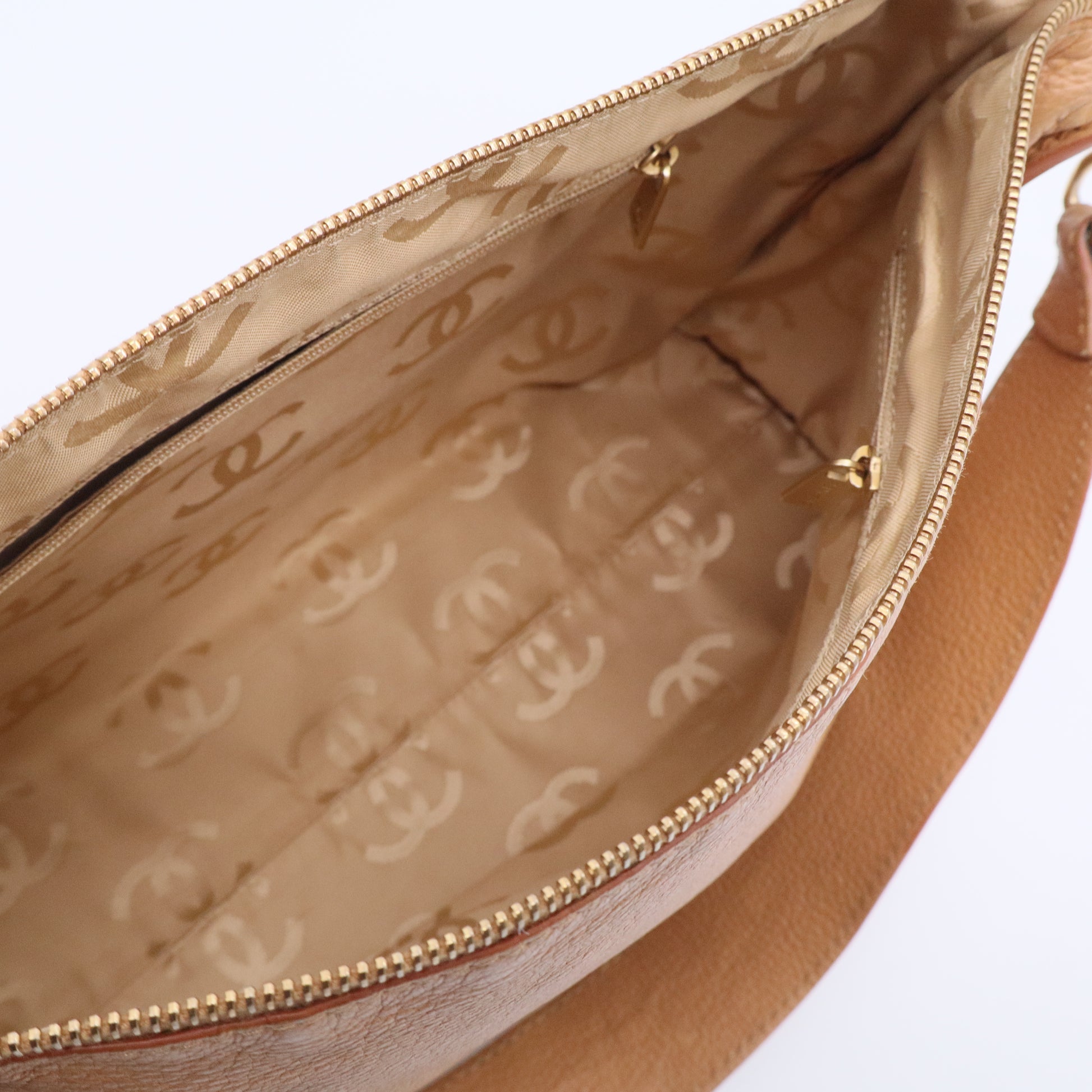 Chanel Tan Logo Shoulder Bag