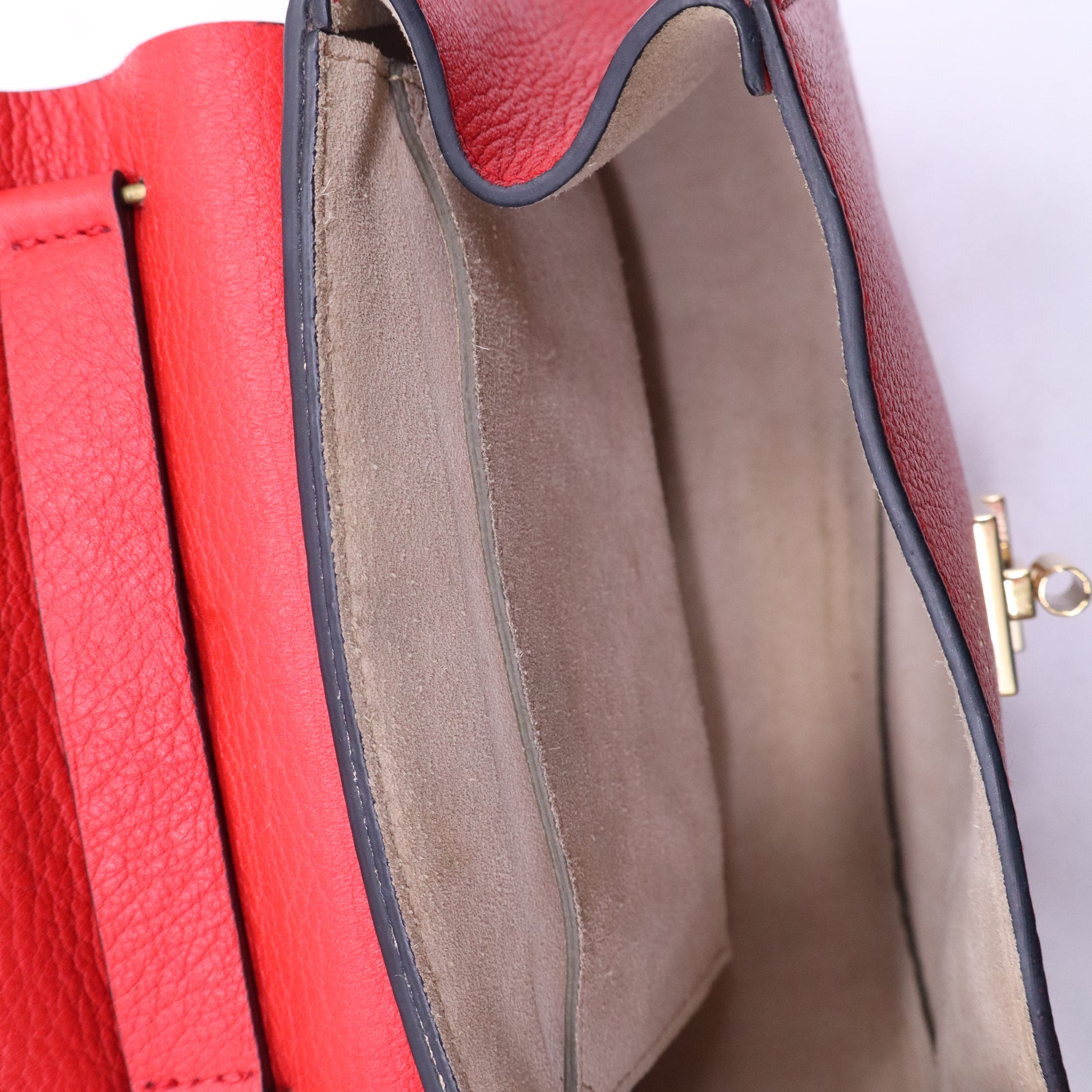 Grained Lambskin Medium Drew Shoulder Bag Plaid Red B20980