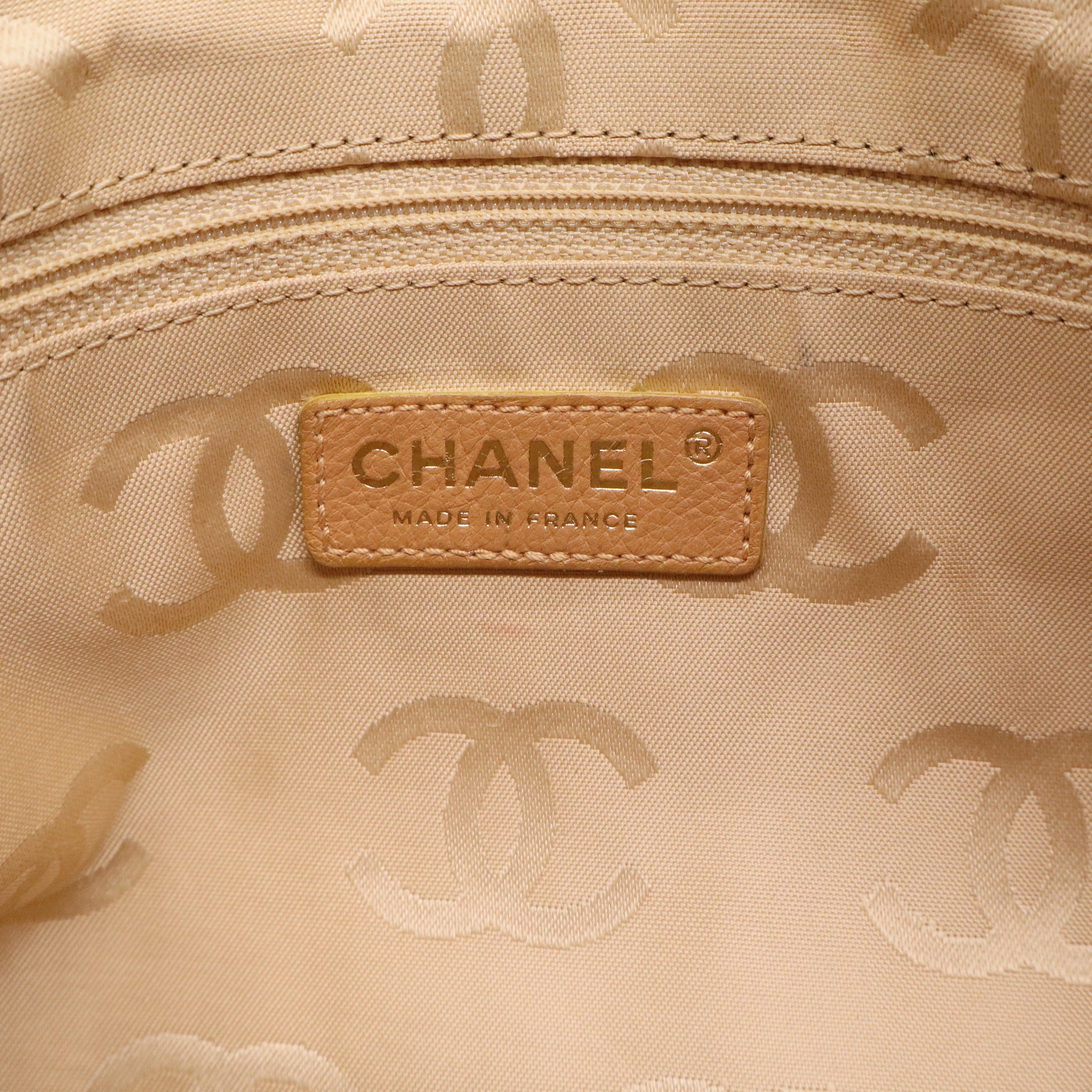 Chanel Tan Logo Shoulder Bag