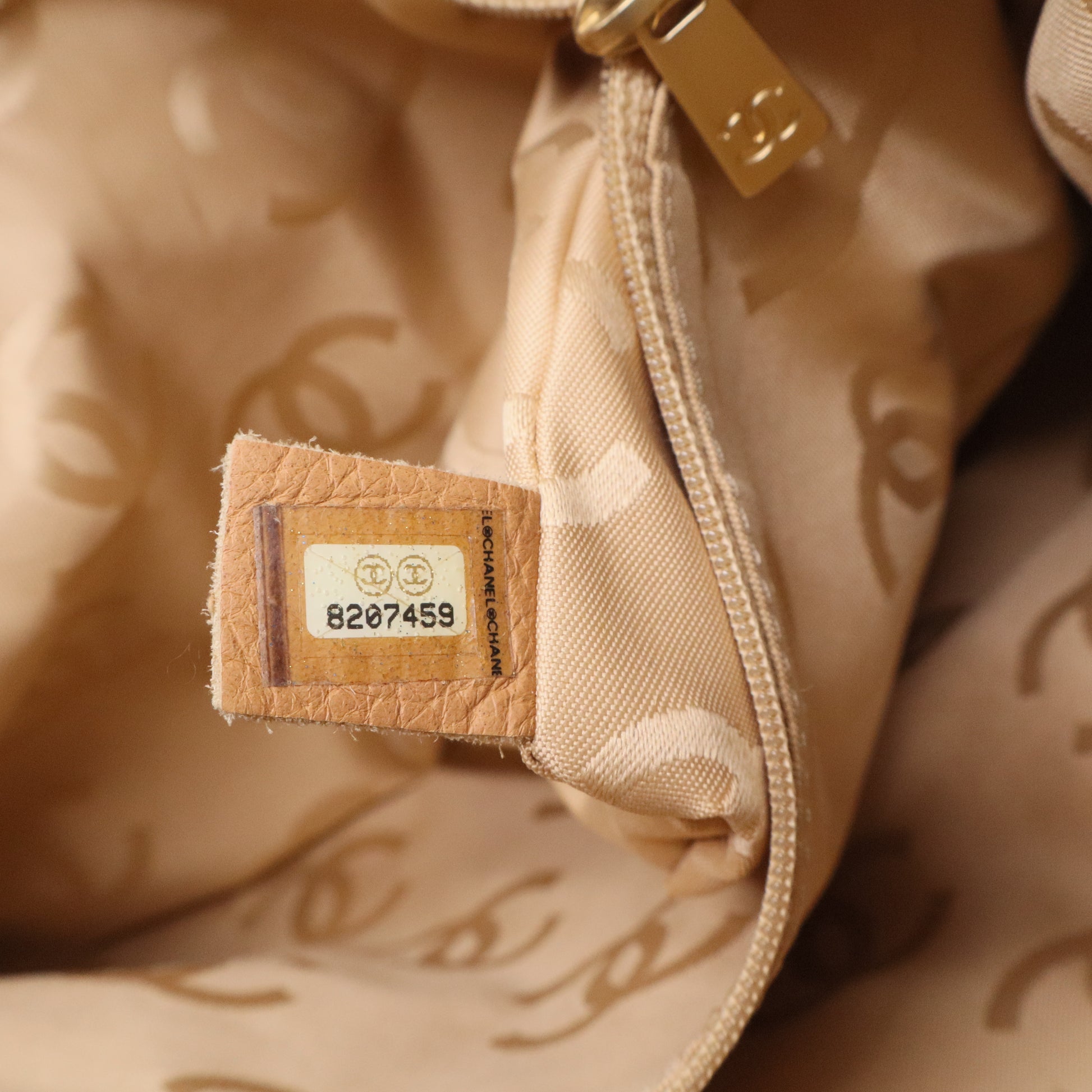 Chanel Tan Logo Shoulder Bag