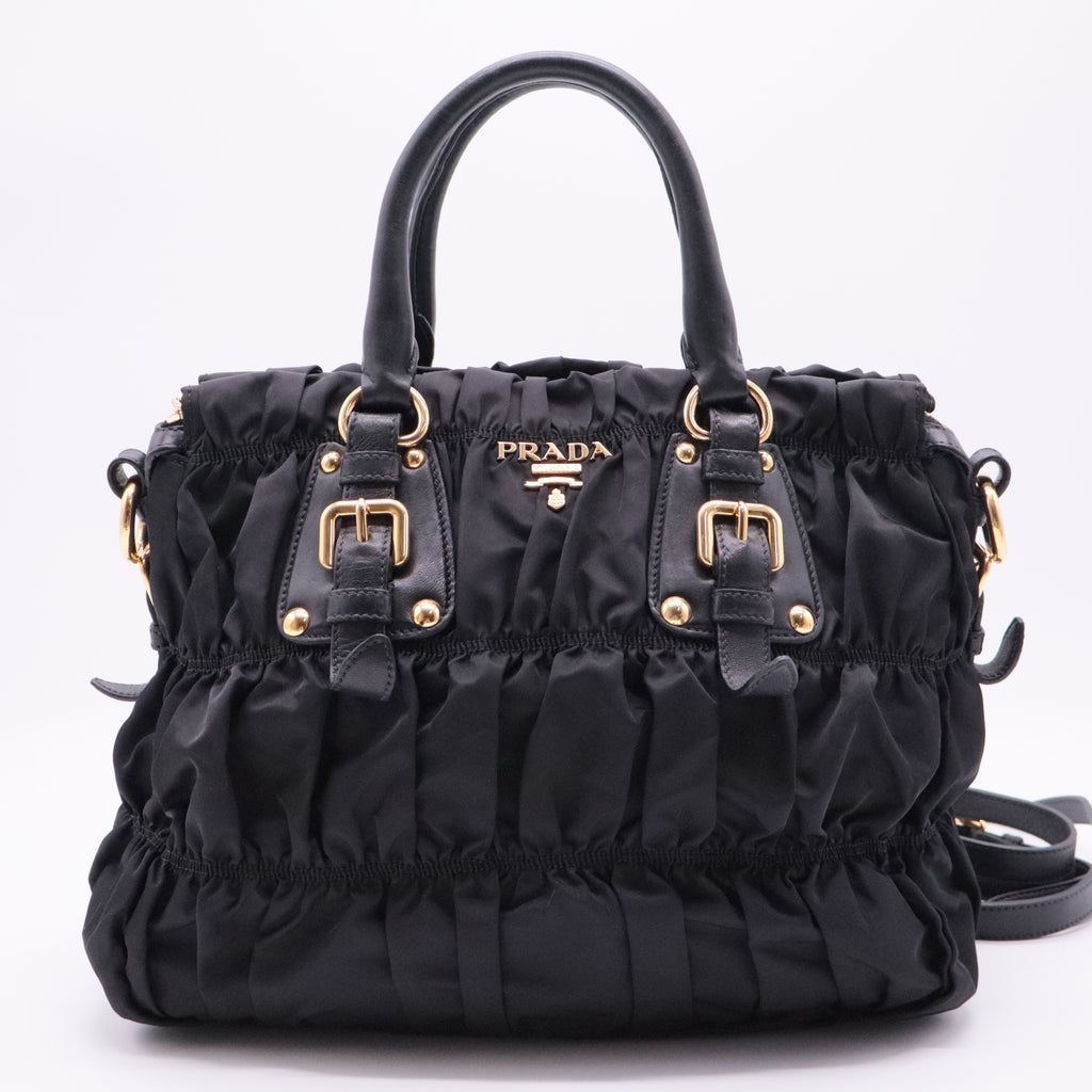 Tessuto Nylon Gaufre Tote Black