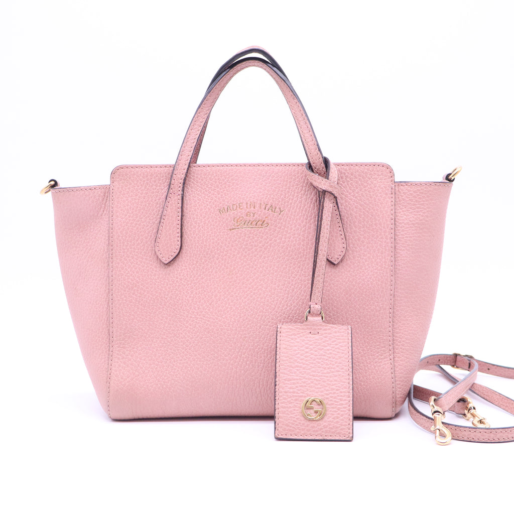 Dollar Calfskin Mini Swing Top Handle Bag Soft Pink B20622