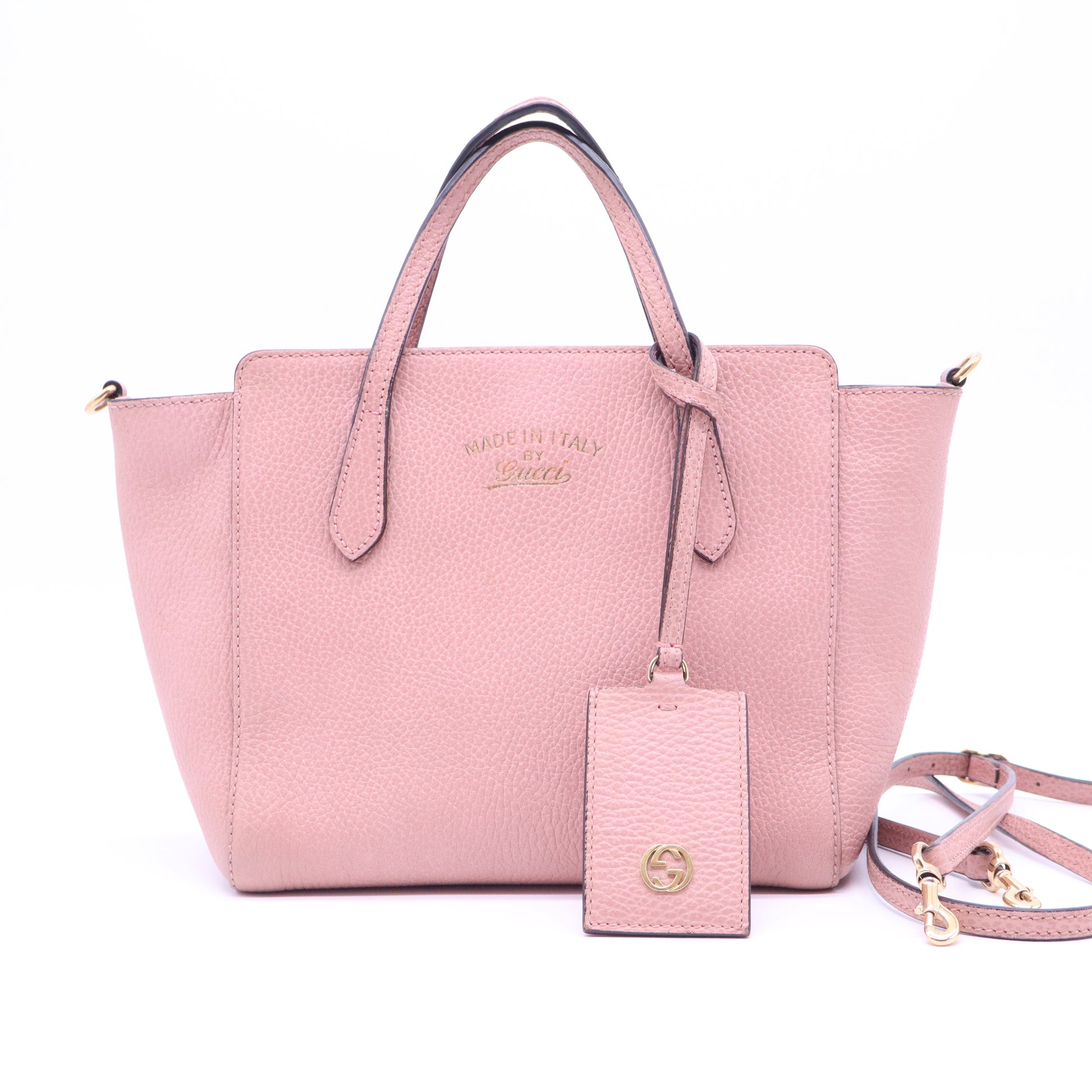 Dollar Calfskin Mini Swing Top Handle Bag Soft Pink B20622