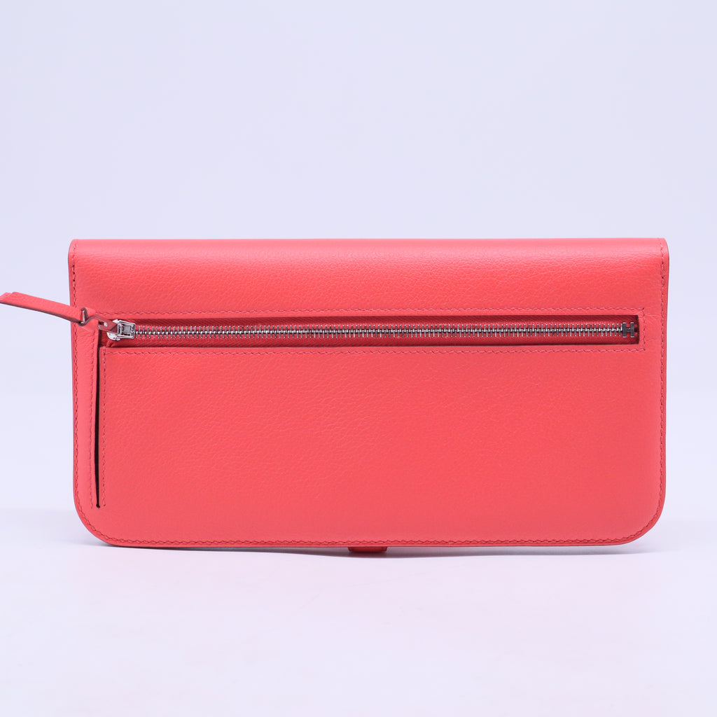 Hermes Clemence Dogon Wallet Long Wallets In Red W20456