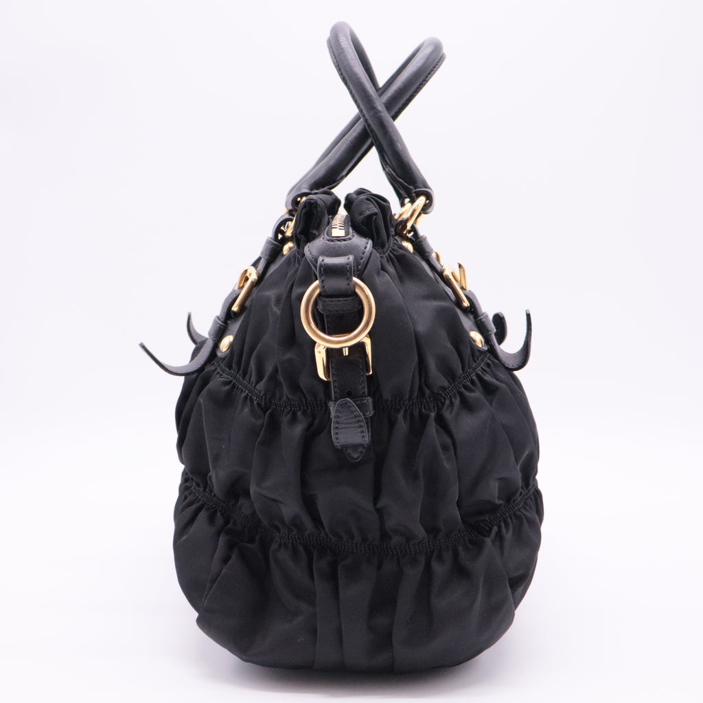 Tessuto Nylon Gaufre Tote Black