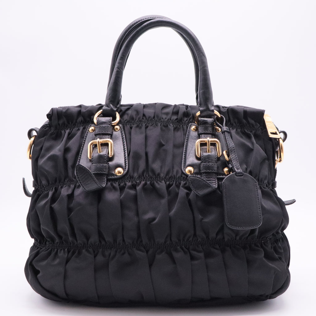 Tessuto Nylon Gaufre Tote Black