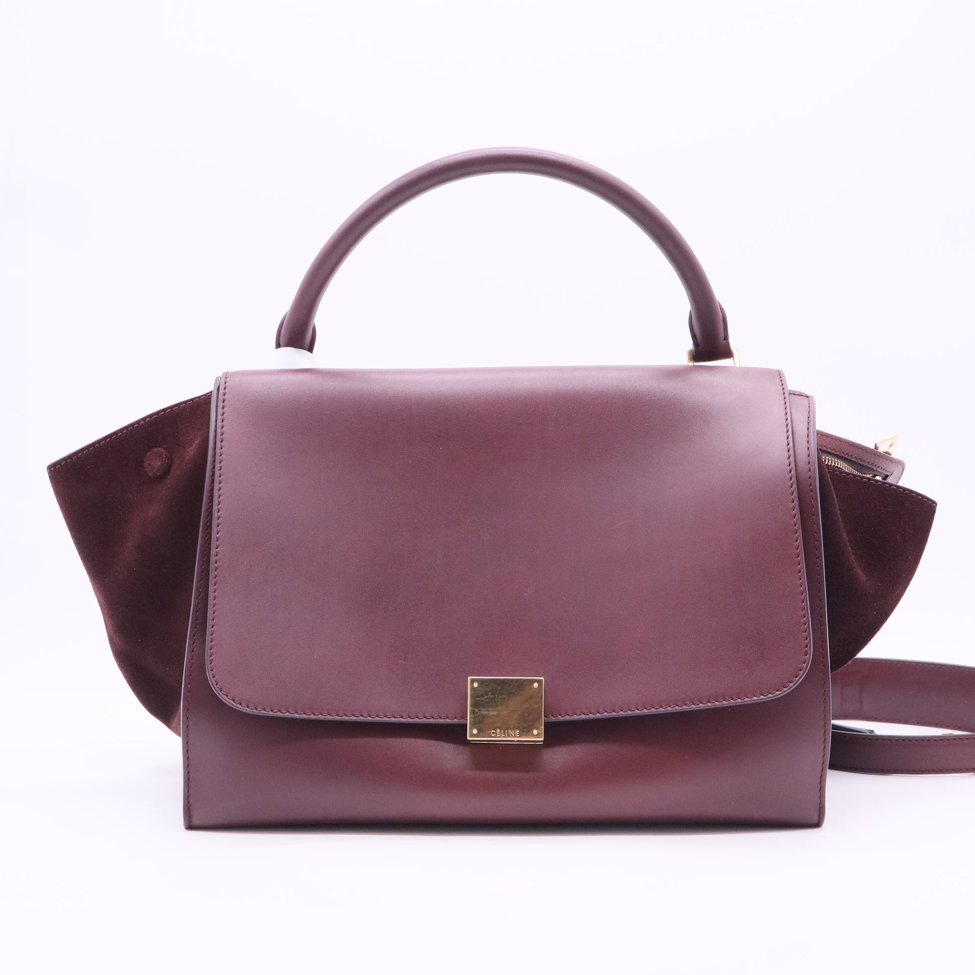 Celine Bordeaux Trapeze Large Bag twins