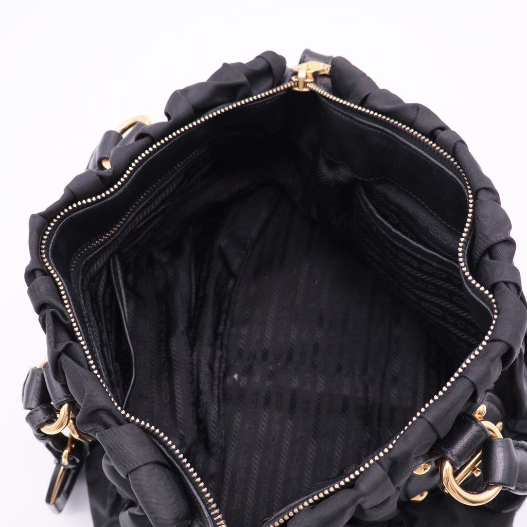 Tessuto Nylon Gaufre Tote Black