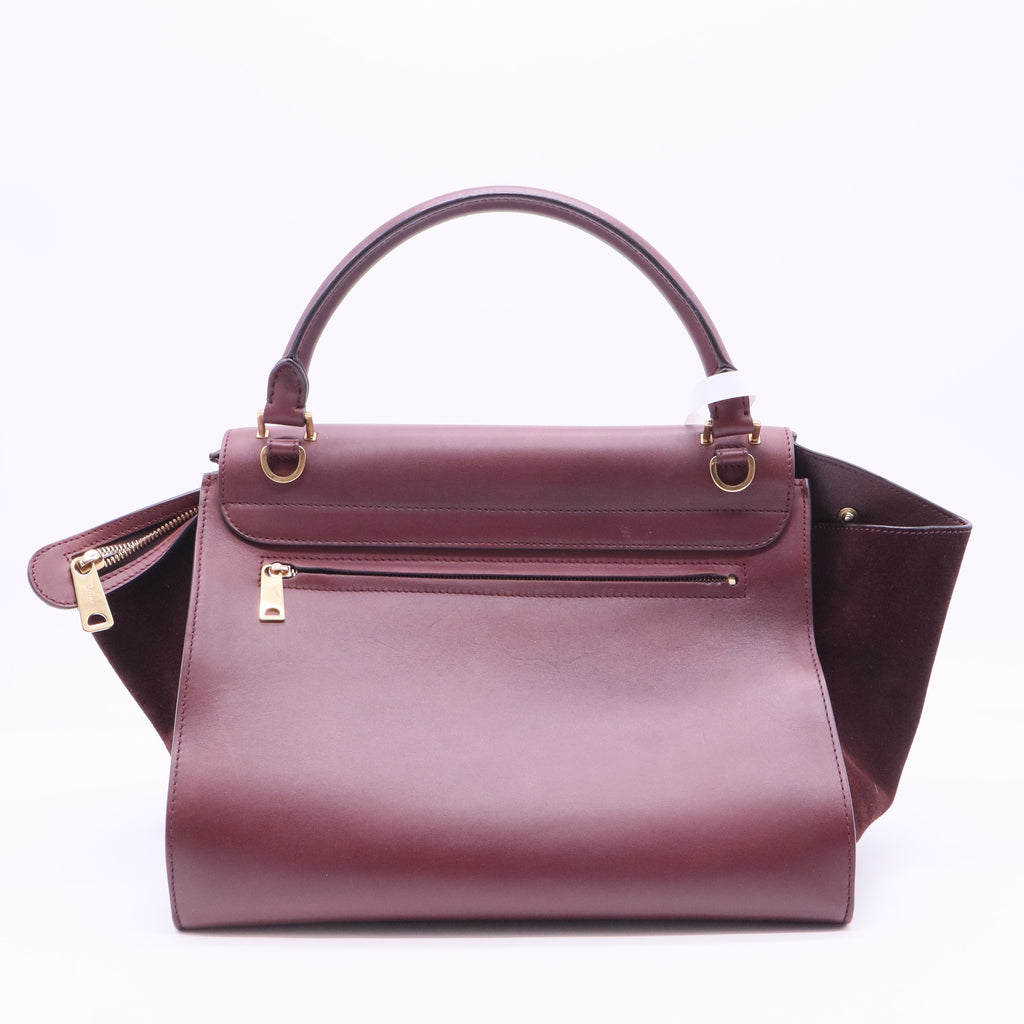 Celine Bordeaux Trapeze Large Bag twins