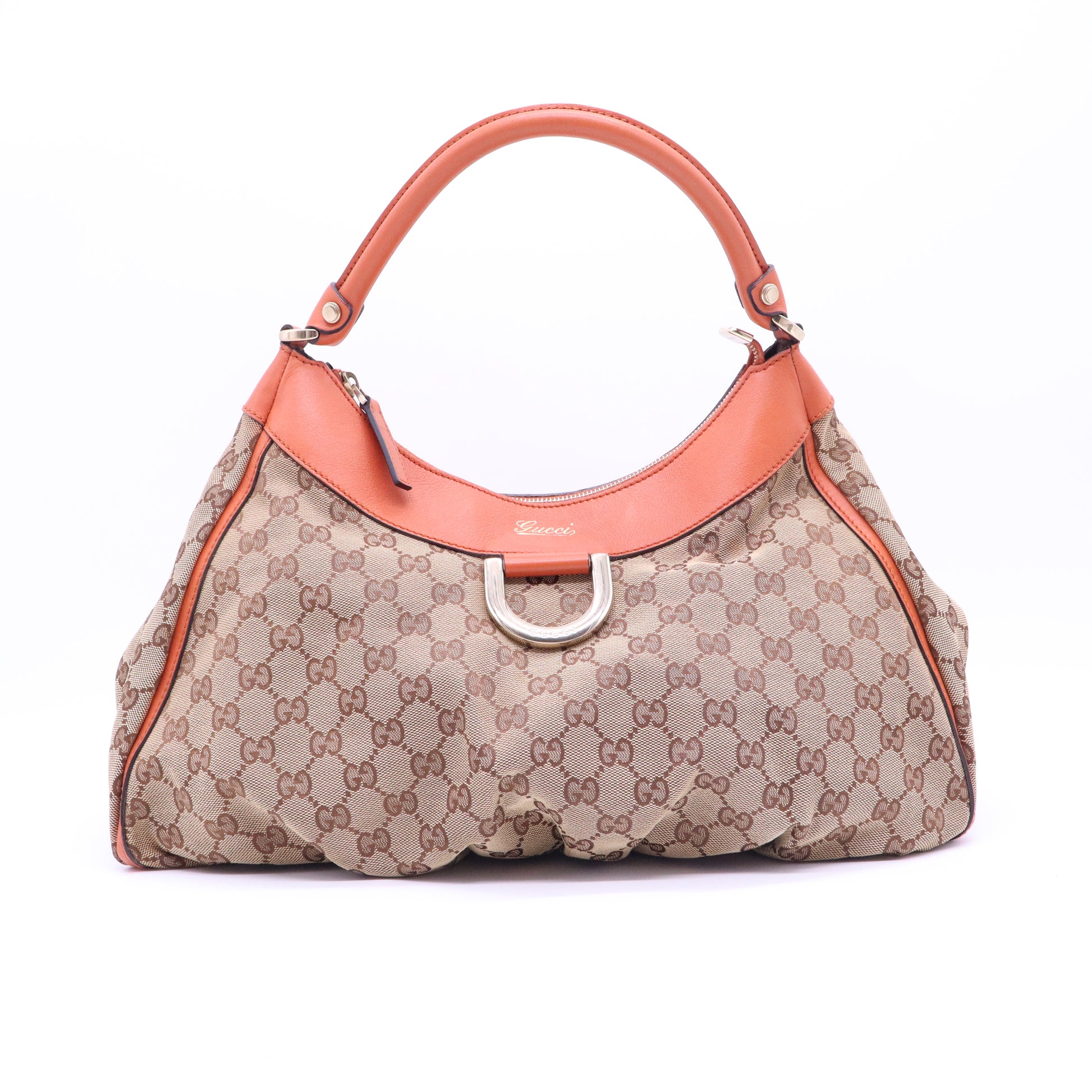 Gucci Beige GG Canvas and Leather Large Abbey D Ring Shoulder Bag B21242