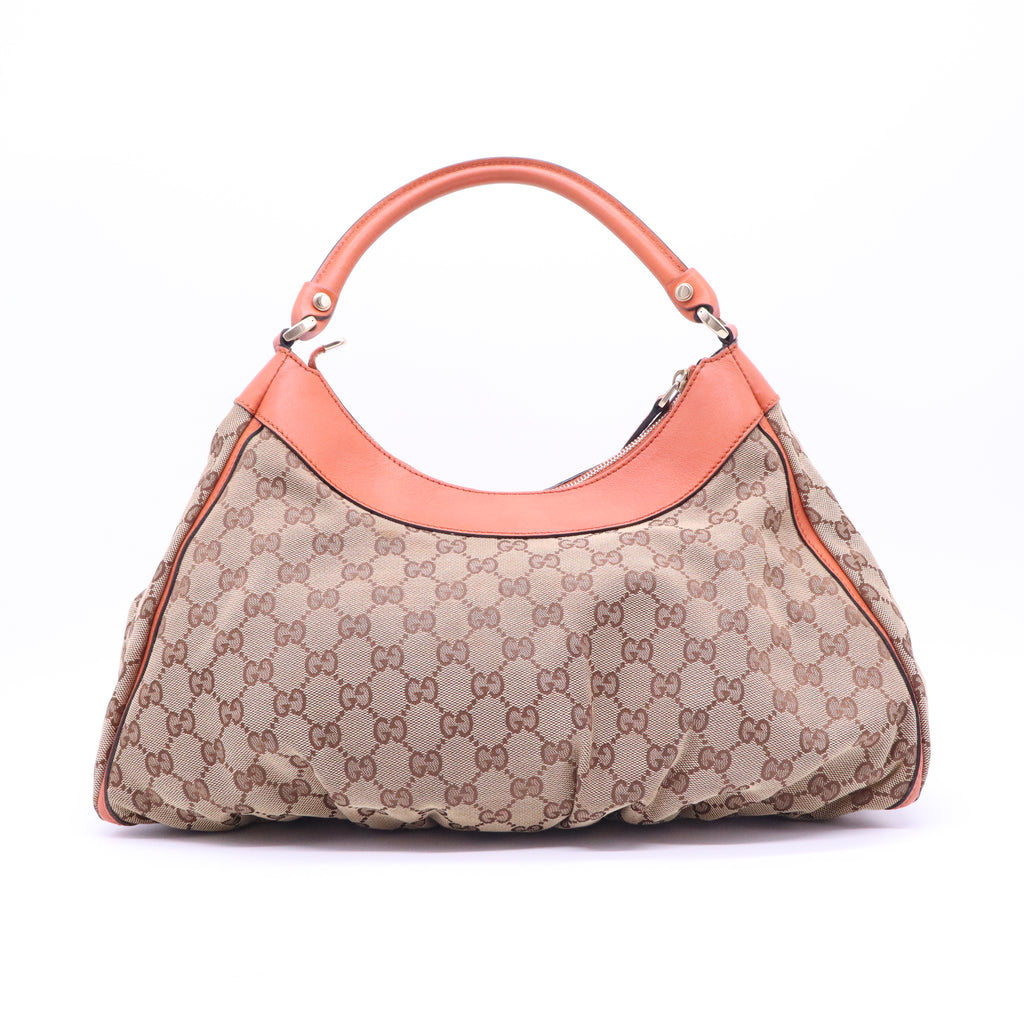 Gucci Beige GG Canvas and Leather Large Abbey D Ring Shoulder Bag B21242