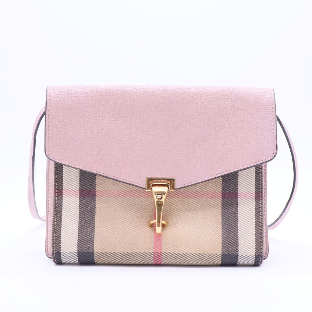 Derby Calfskin House Check Small Macken Crossbody Bag Pale Orchid