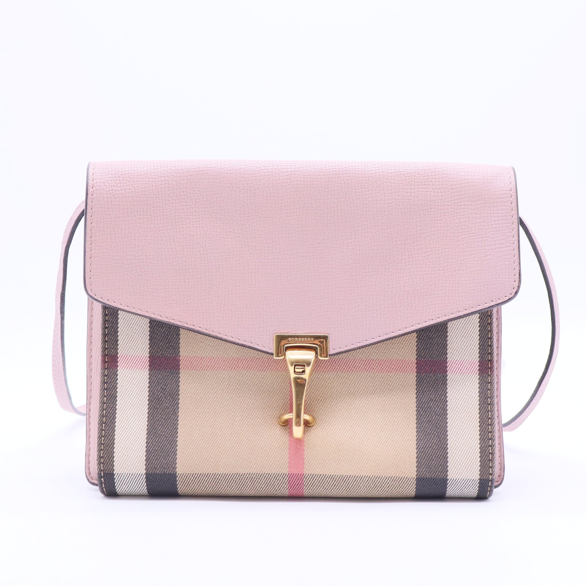 Derby Calfskin House Check Small Macken Crossbody Bag Pale Orchid