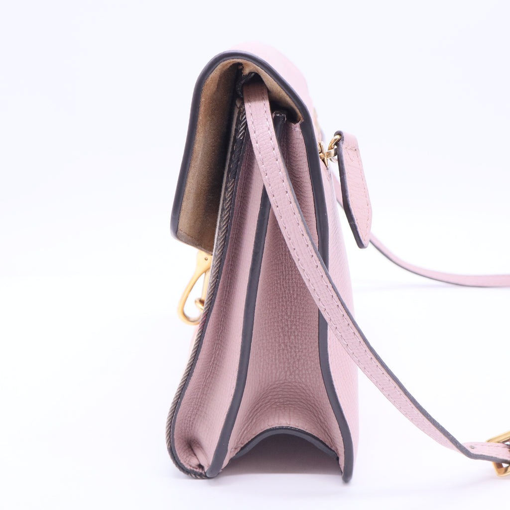 Derby Calfskin House Check Small Macken Crossbody Bag Pale Orchid