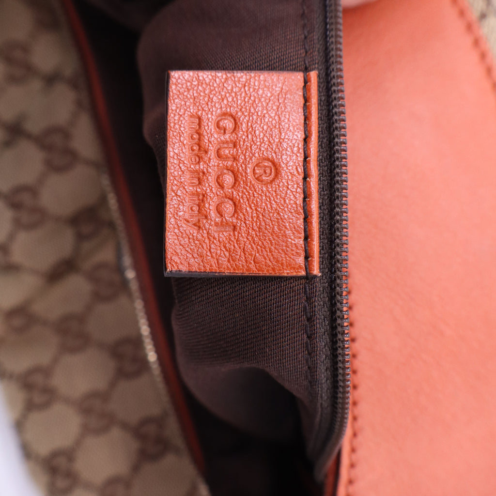 Gucci Beige GG Canvas and Leather Large Abbey D Ring Shoulder Bag B21242