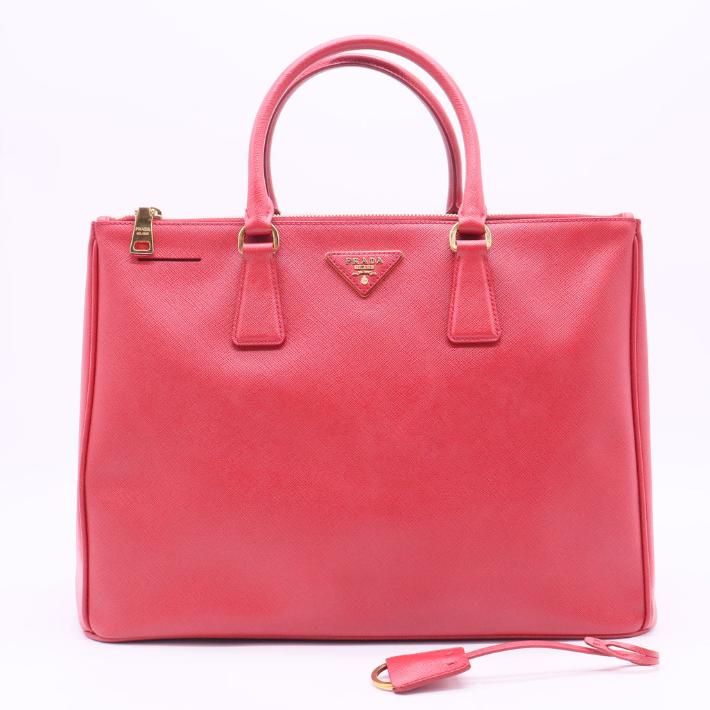 Double Zip Lux Tote Saffiano Leather Medium