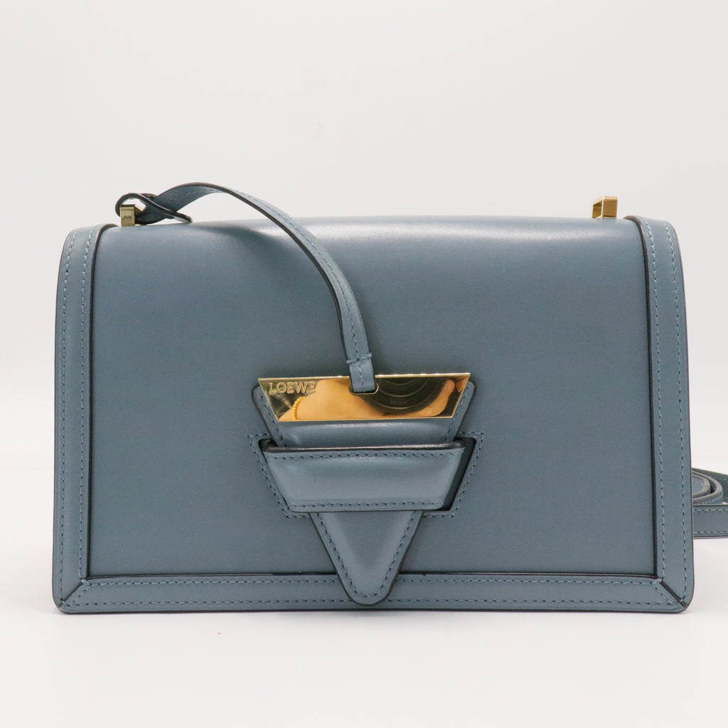 Loewe Calfskin Medium Barcelona Shoulder Bag Stone Blue