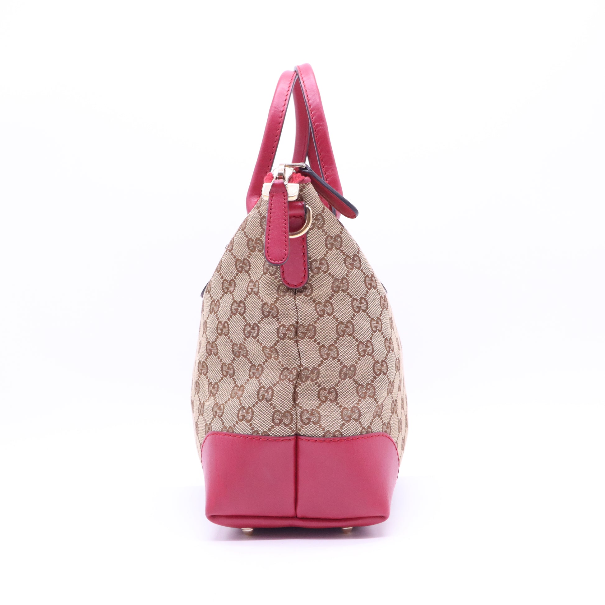 GUCCI GG Canvas Heart bit Tote Bag 2way Beige Red B21376