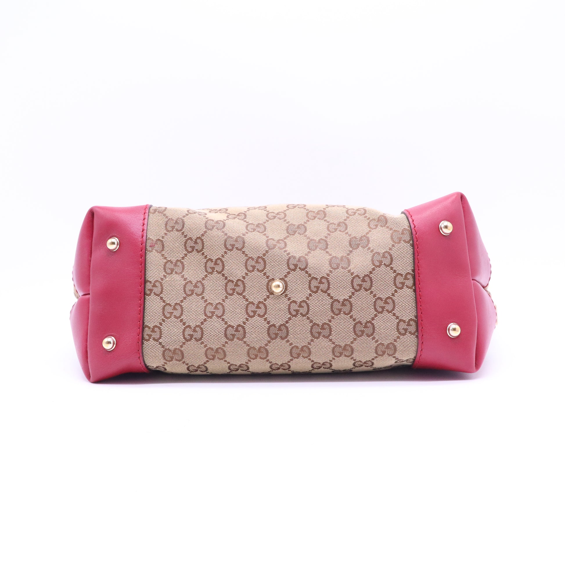 GUCCI GG Canvas Heart bit Tote Bag 2way Beige Red B21376