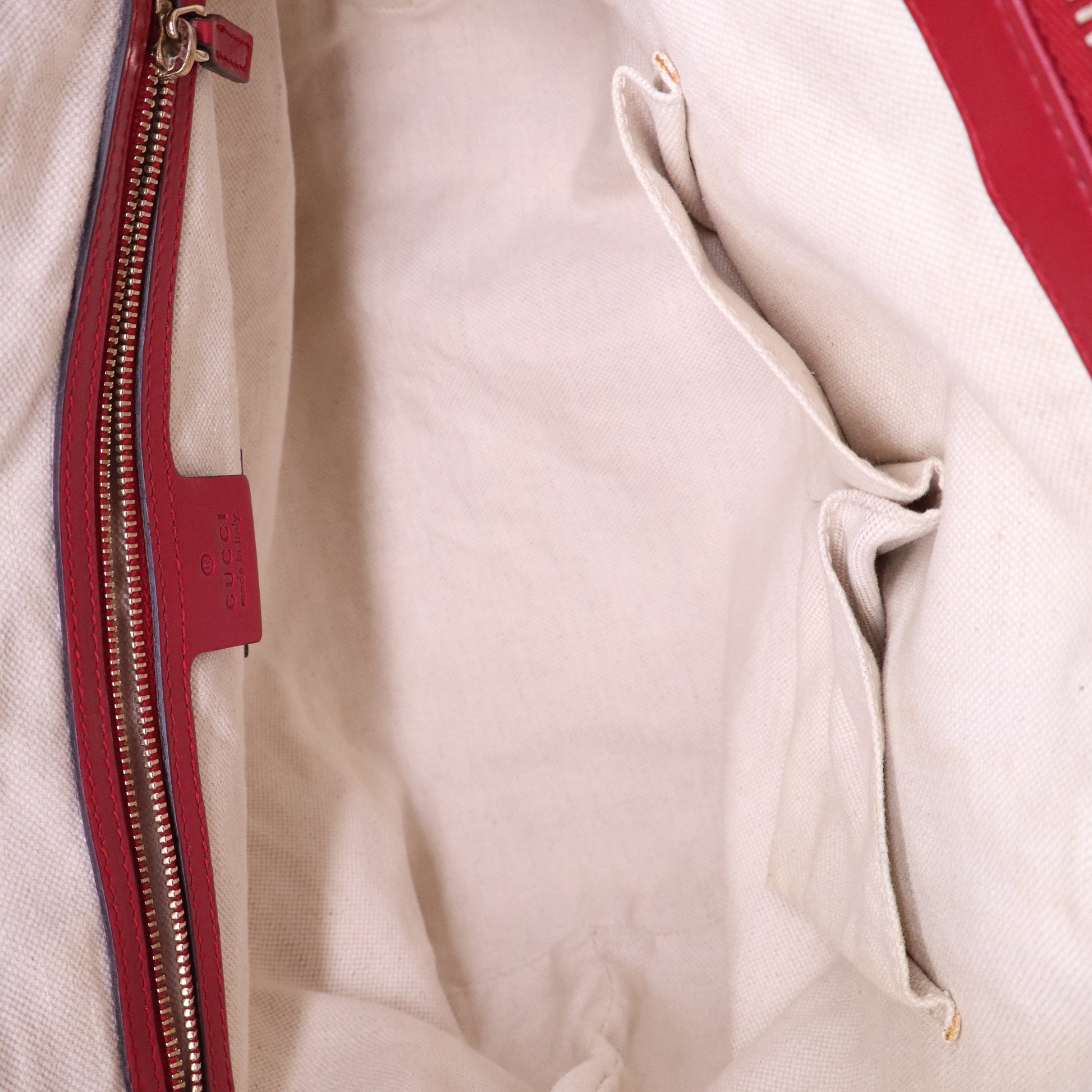 GUCCI GG Canvas Heart bit Tote Bag 2way Beige Red B21376