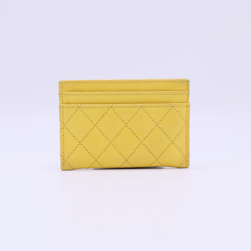 CHANEL Caviar Quilted Small Boy Card Holder W21887