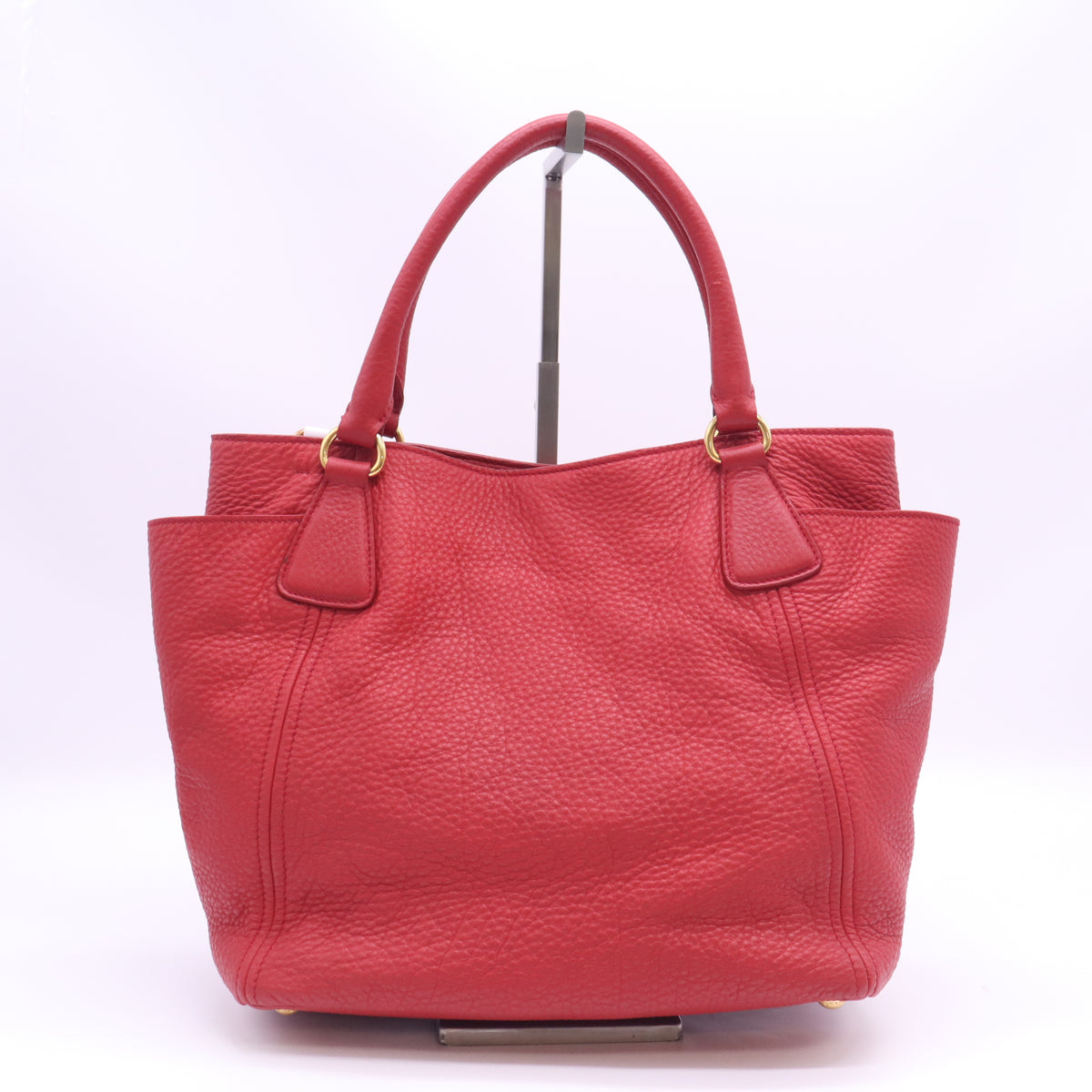 Rubino Vitello Daino Leather Side-Pocket Tote Bag B24075