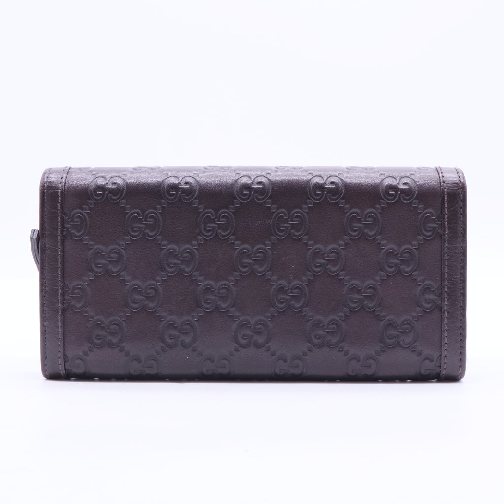 Black Guccissima Leather Flap Continental Wallet W11291