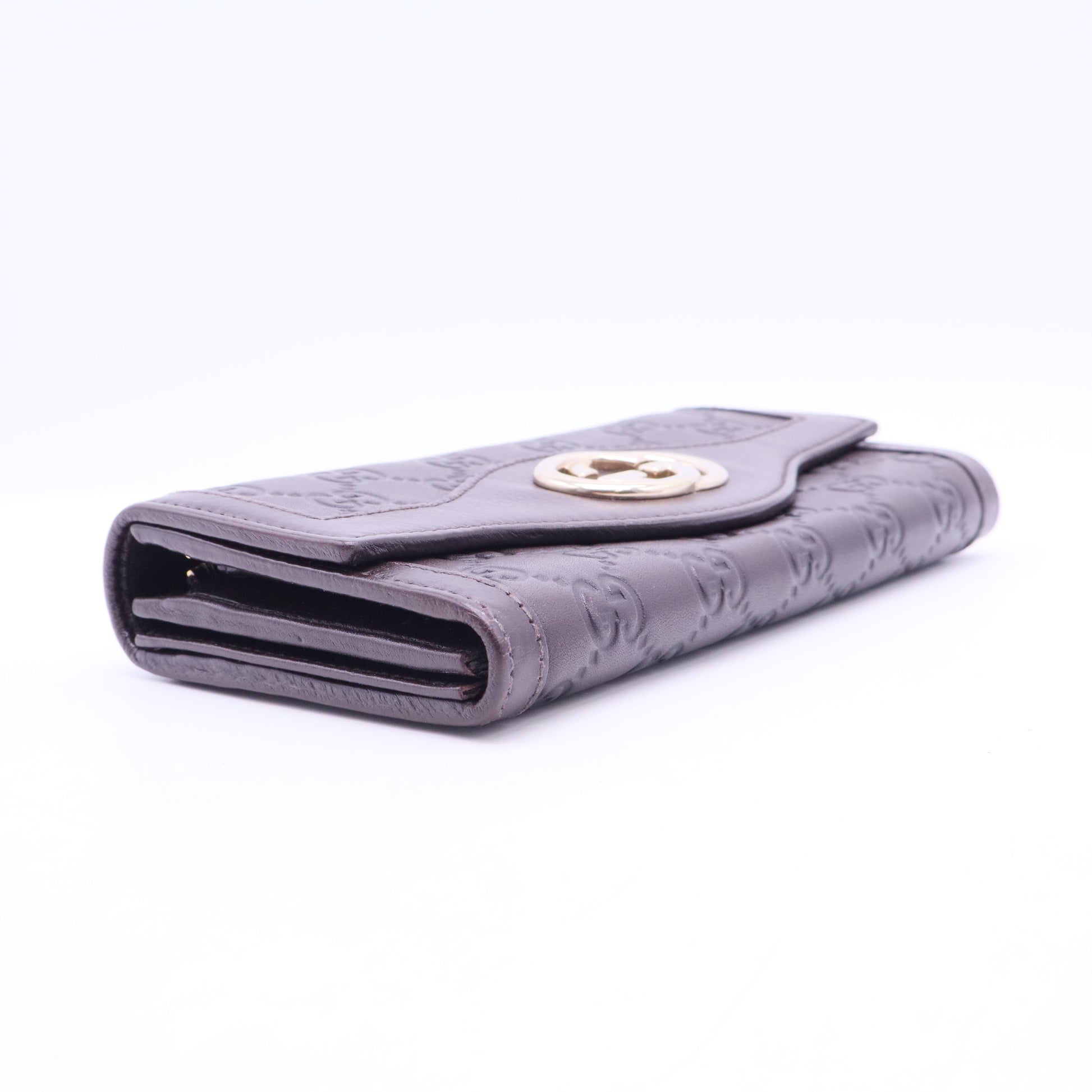 Black Guccissima Leather Flap Continental Wallet W11291