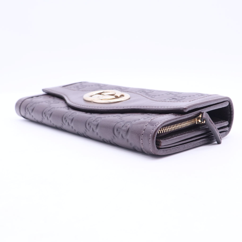 Black Guccissima Leather Flap Continental Wallet W11291