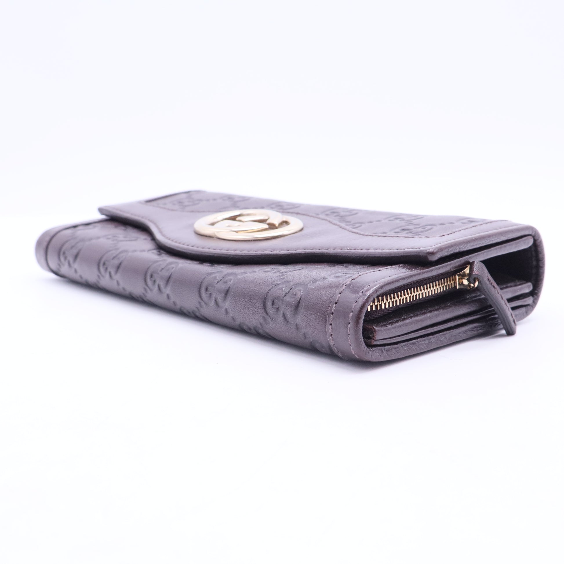 Black Guccissima Leather Flap Continental Wallet W11291