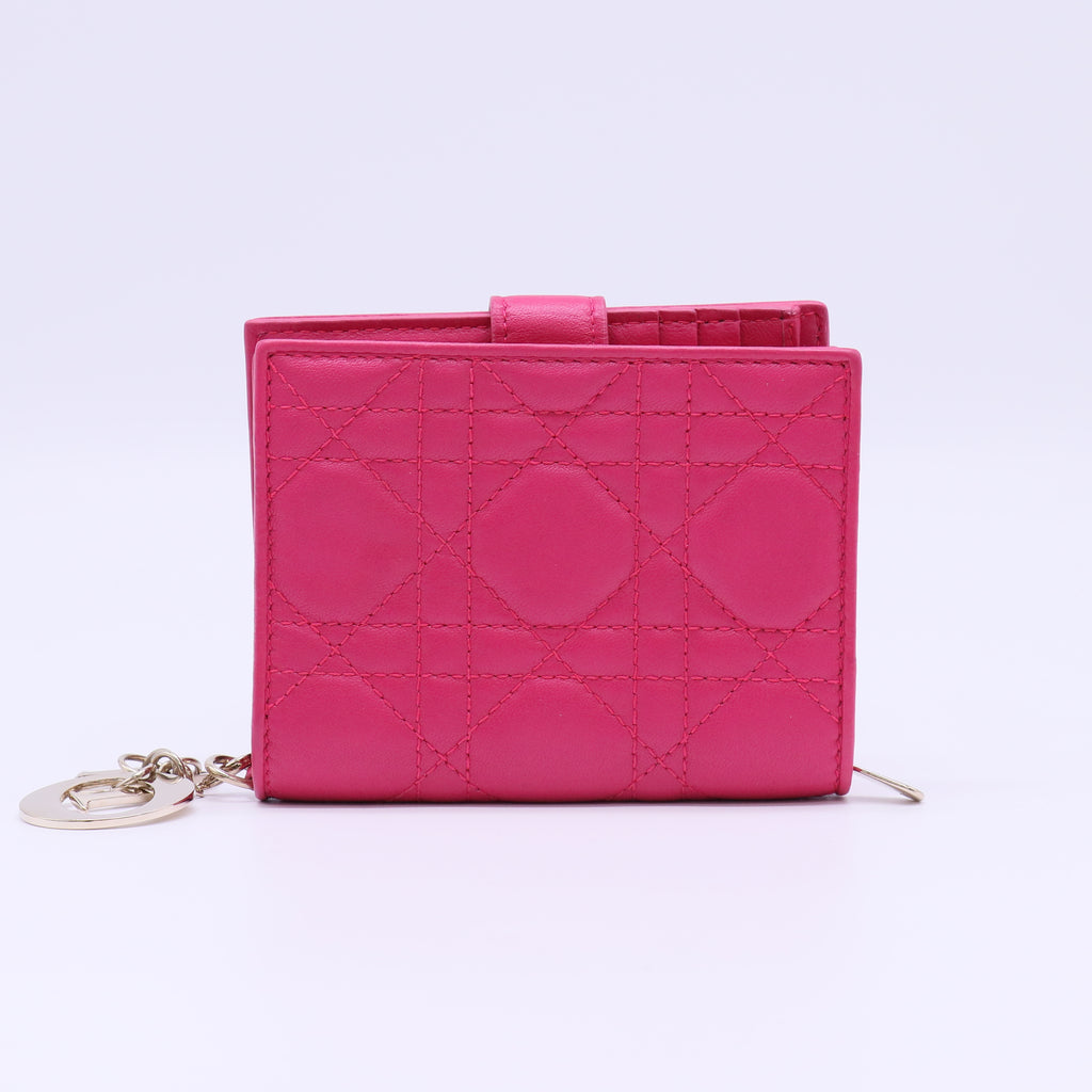 Lady Dior Cannage Lambskin Compact Wallet W21981