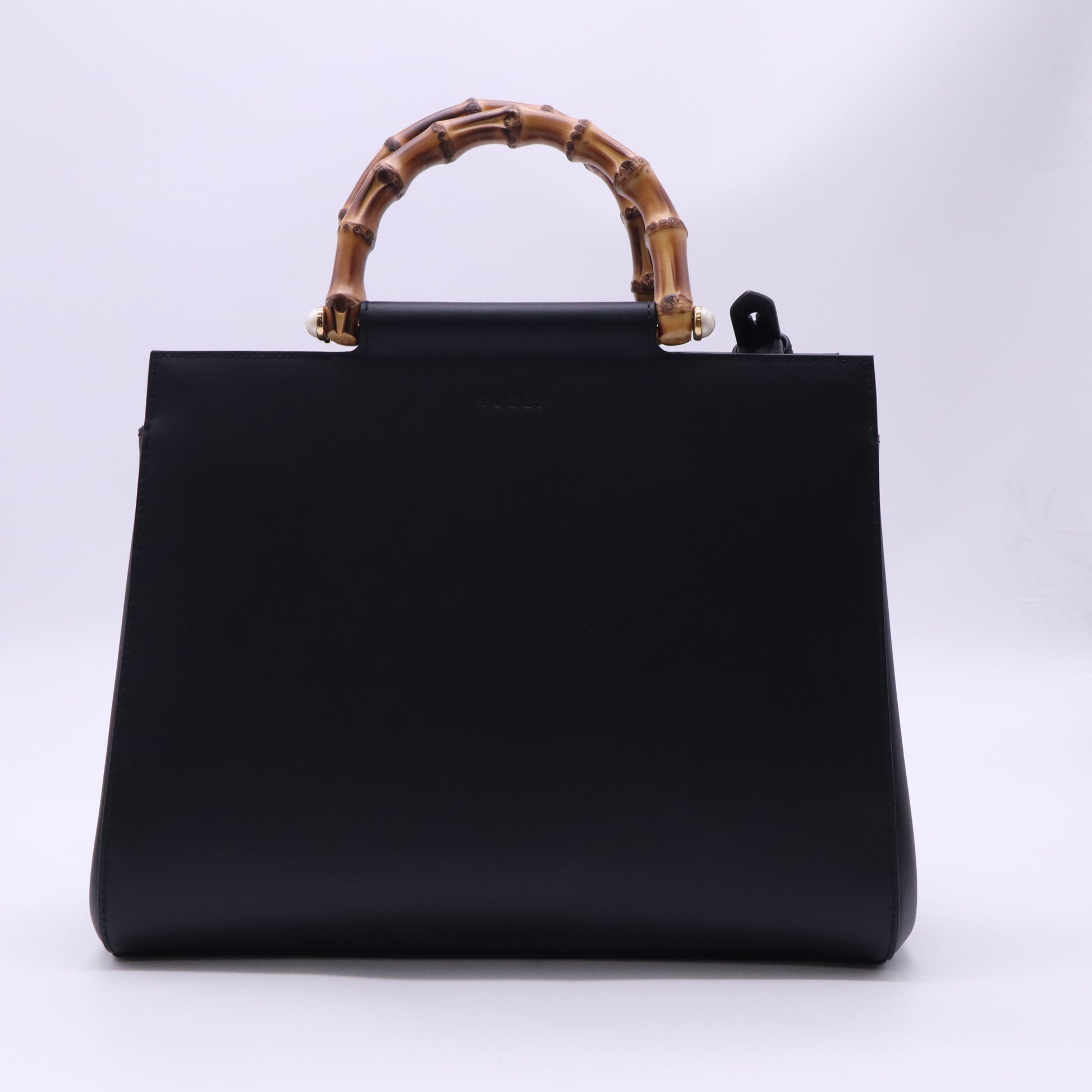 Gucci Nymphaea Black Smooth Calfskin Leather Top Handle Bag twins LDJ5124